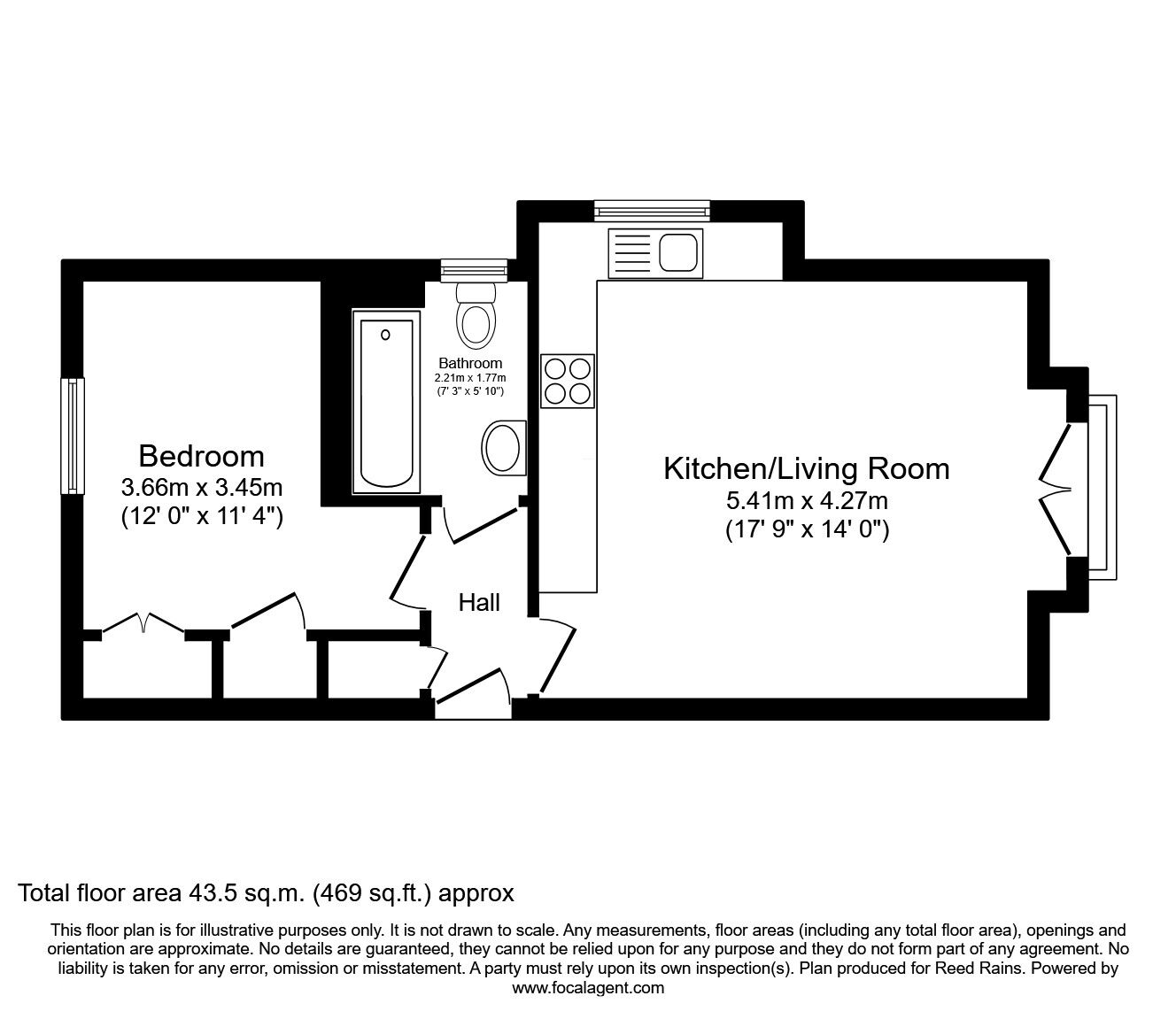 Floorplan of 1 bedroom  Flat for sale, Trojan Court, Troy Hill, Leeds, LS27