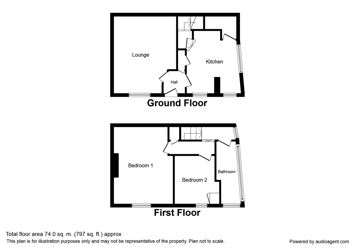 Floorplan of 2 bedroom End Terrace House to rent, Zoar Street, Morley, West Yorkshire, LS27