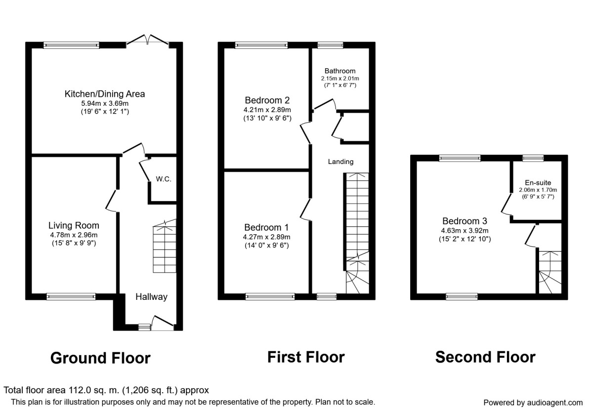 Floorplan of 3 bedroom Semi Detached House to rent, Mill Lane, East Ardsley, West Yorkshire, WF3