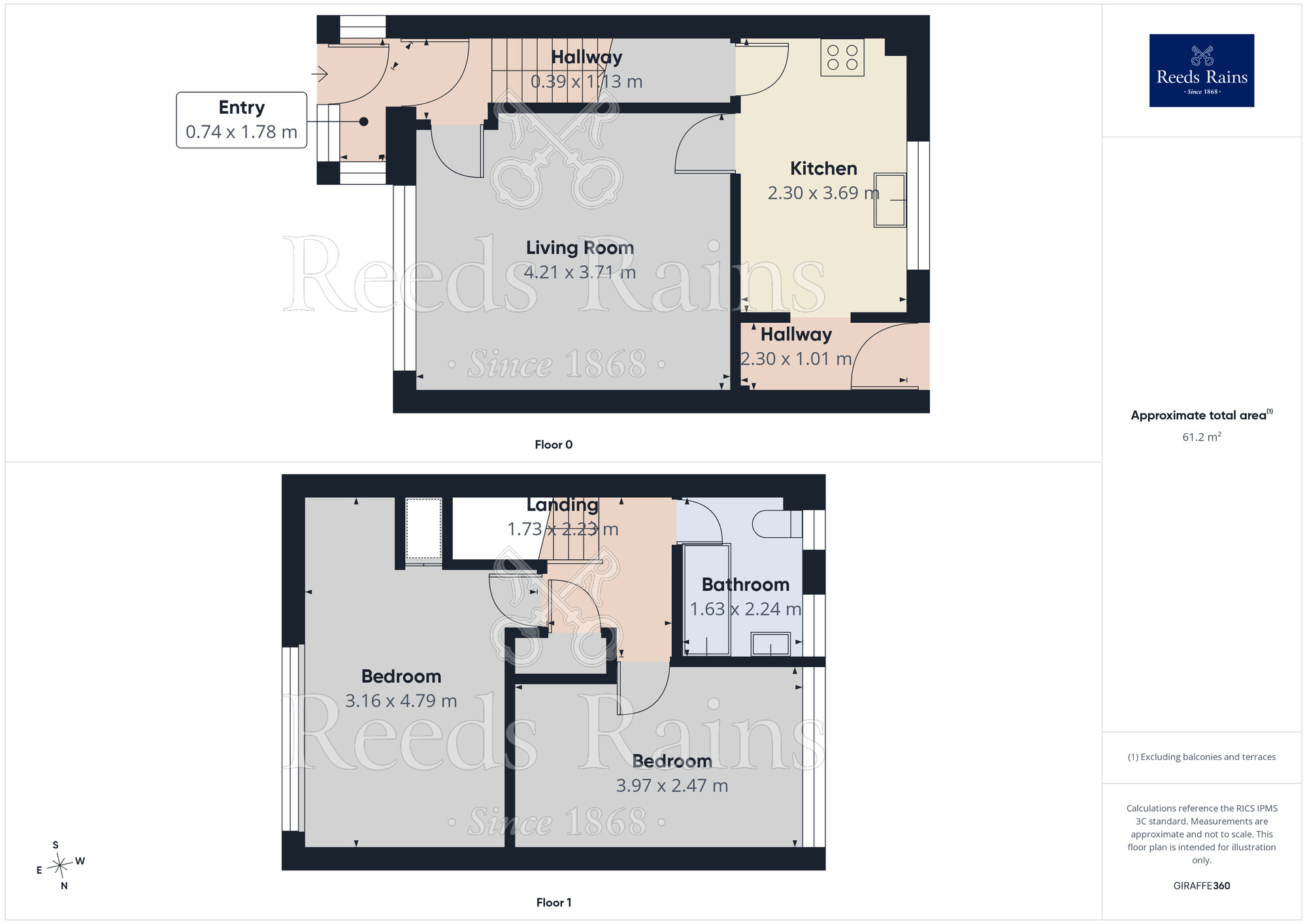 Floorplan of 2 bedroom Mid Terrace House to rent, Manor Farm Way, Leeds, West Yorkshire, LS10
