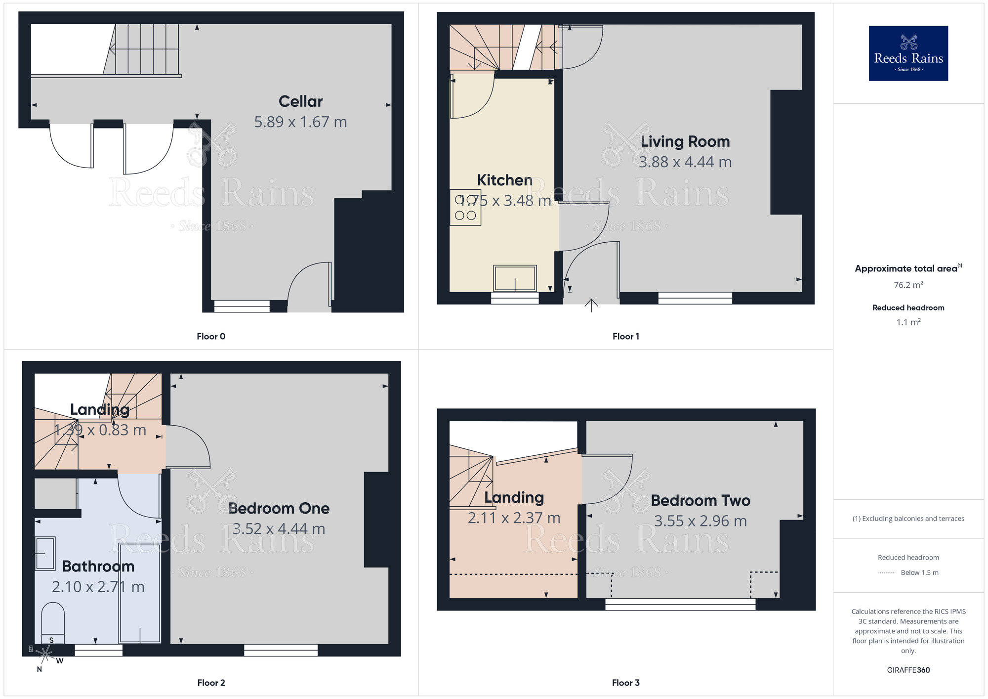 Floorplan of 2 bedroom Mid Terrace House to rent, Harlech Avenue, Leeds, West Yorkshire, LS11
