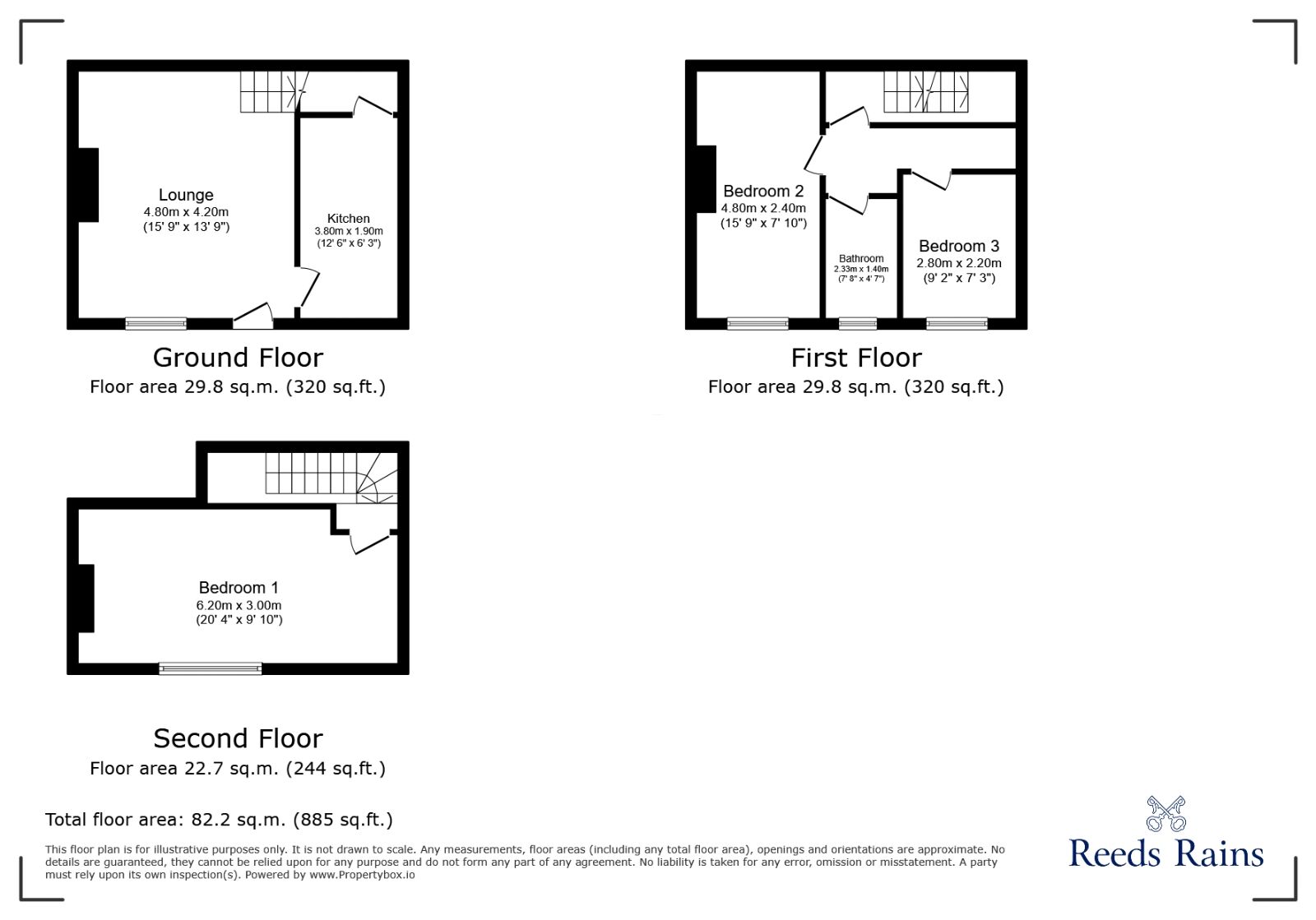Floorplan of 3 bedroom Mid Terrace House for sale, Bridge Street, Morley, West Yorkshire, LS27