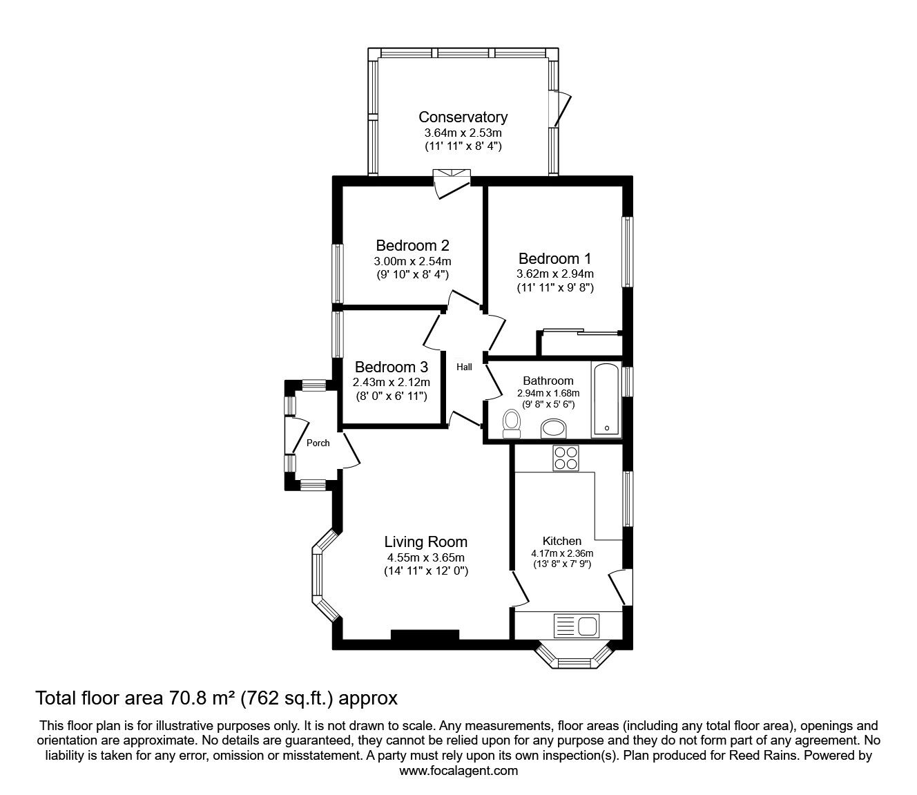 Floorplan of 3 bedroom Detached Bungalow for sale, Glen Mount, Morley, West Yorkshire, LS27