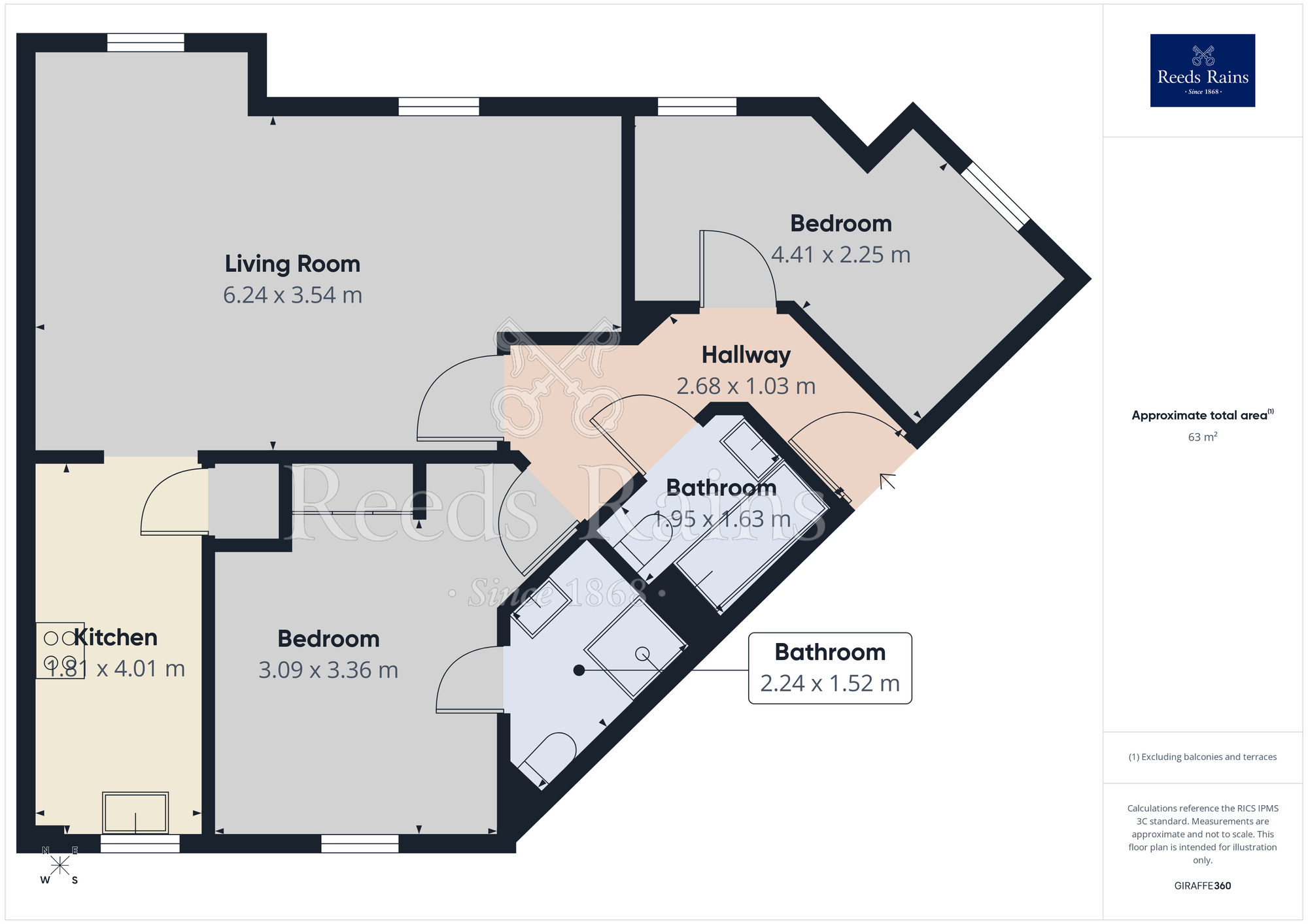 Floorplan of 2 bedroom Flat to rent, Park Drive, Leeds, West Yorkshire, LS12