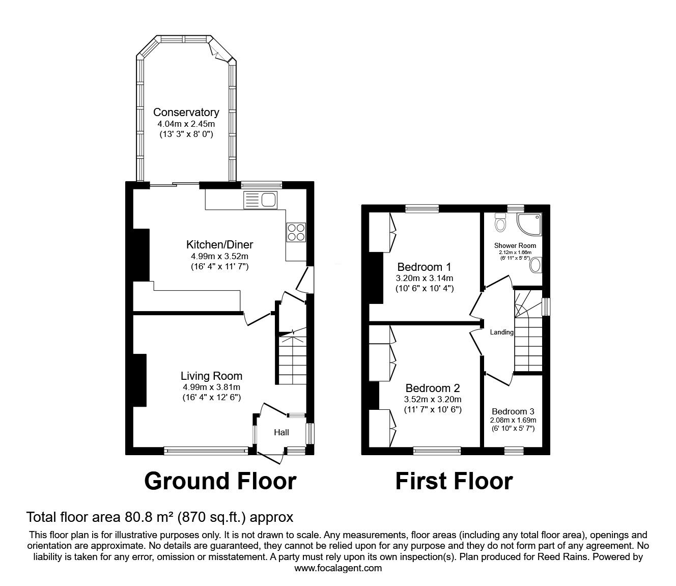 Floorplan of 3 bedroom Semi Detached House for sale, Whitehall Road, Leeds, West Yorkshire, LS12