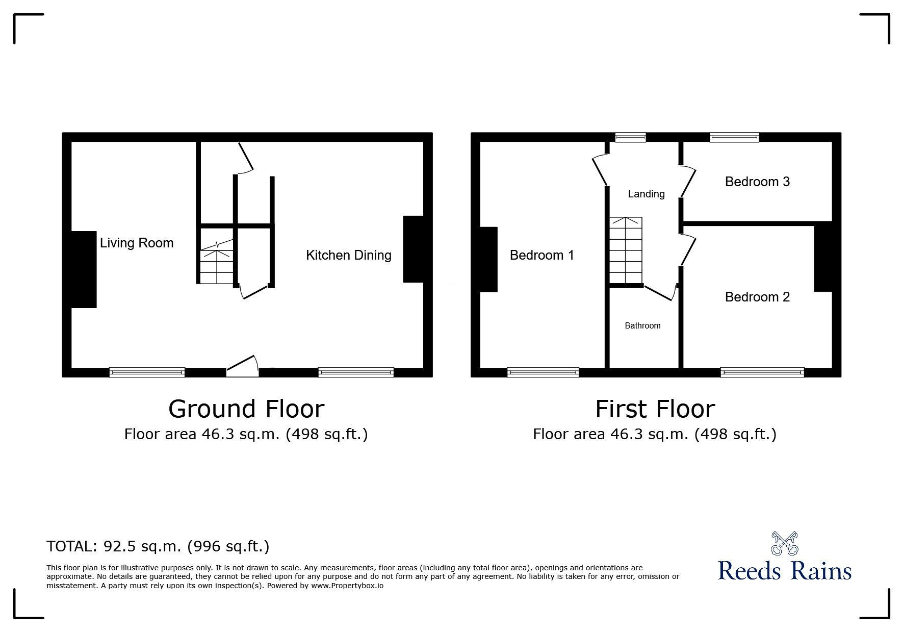 Floorplan of 3 bedroom Mid Terrace House to rent, Leeds Road, Liversedge, West Yorkshire, WF15