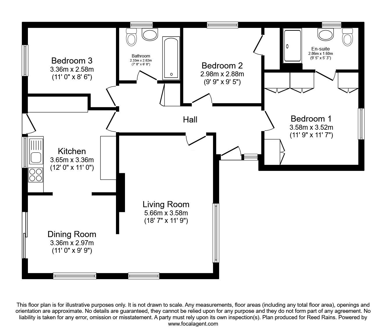 Floorplan of 3 bedroom Detached Bungalow for sale, Upper Green Avenue, Tingley, West Yorkshire, WF3