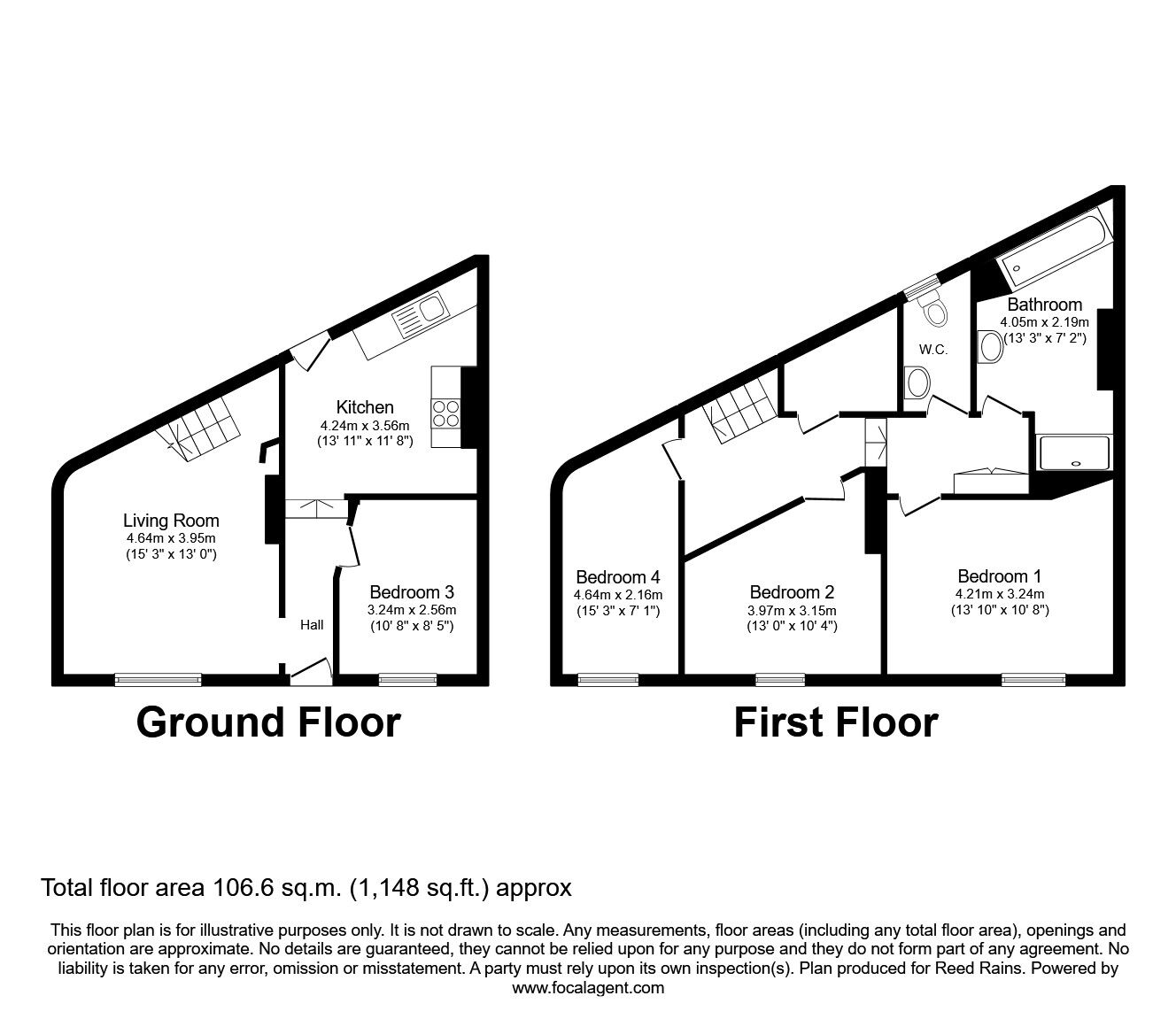Floorplan of 4 bedroom End Terrace House for sale, Bank Street, Morley, Leeds, LS27