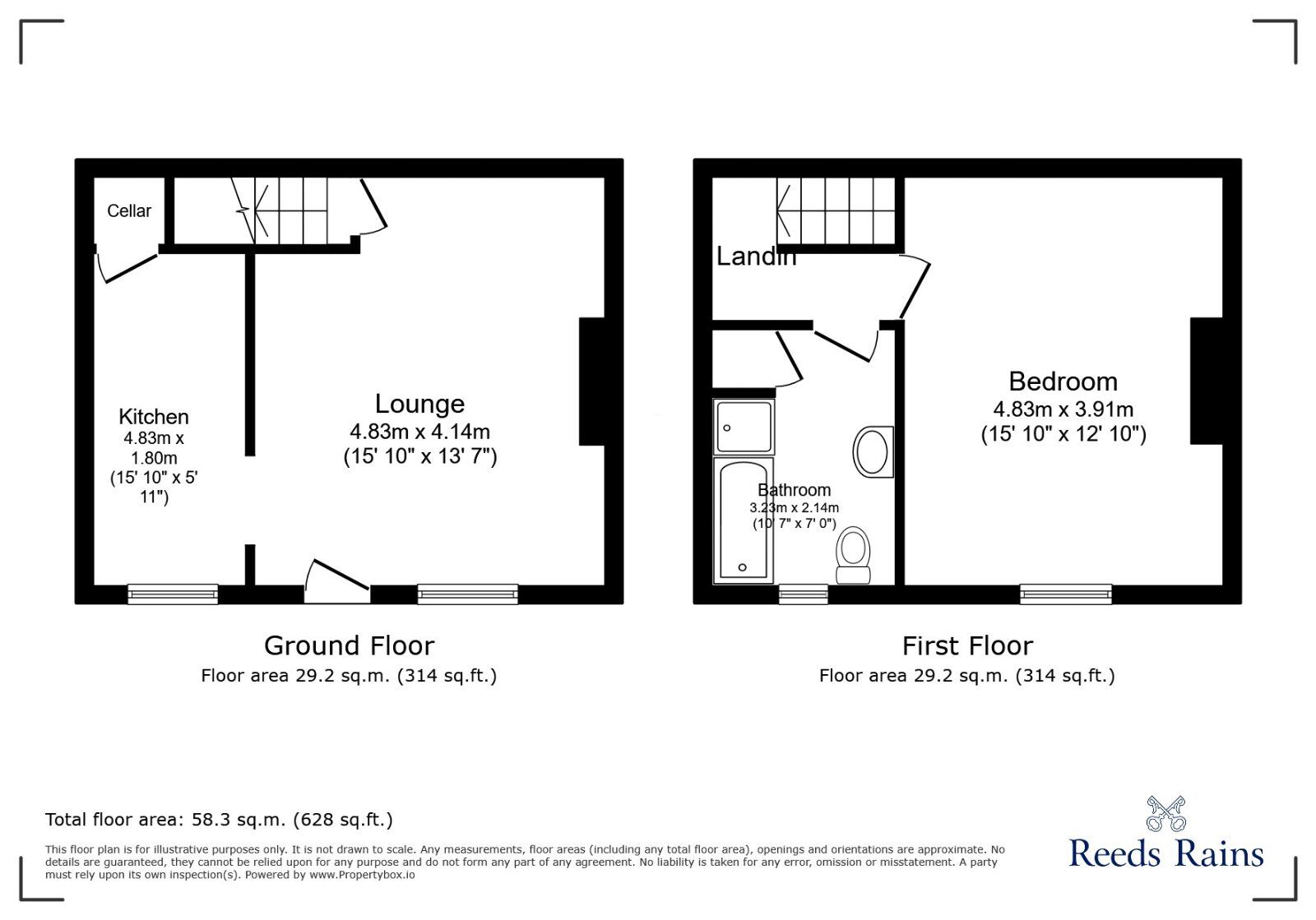 Floorplan of 1 bedroom Mid Terrace House for sale, Fountain Street, Morley, West Yorkshire, LS27