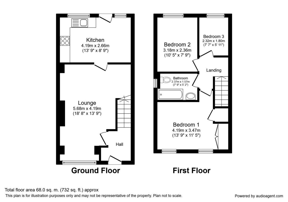 Floorplan of 3 bedroom Semi Detached House to rent, Heatherdale Road, Tingley, West Yorkshire, WF3