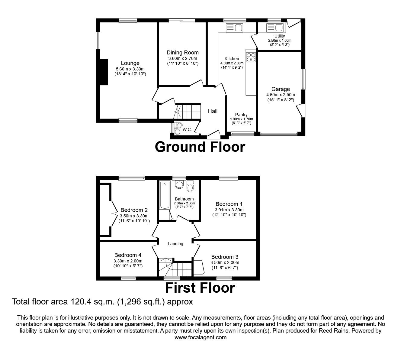 Floorplan of 4 bedroom Detached House for sale, Upper Green Way, Tingley, West Yorkshire, WF3