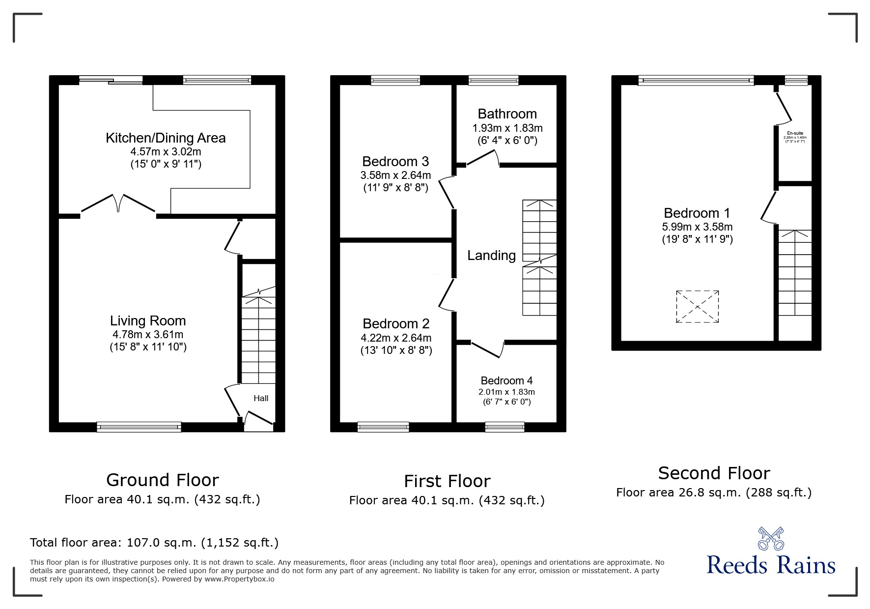Floorplan of 4 bedroom Semi Detached House to rent, Topcliffe Grove, Morley, West Yorkshire, LS27