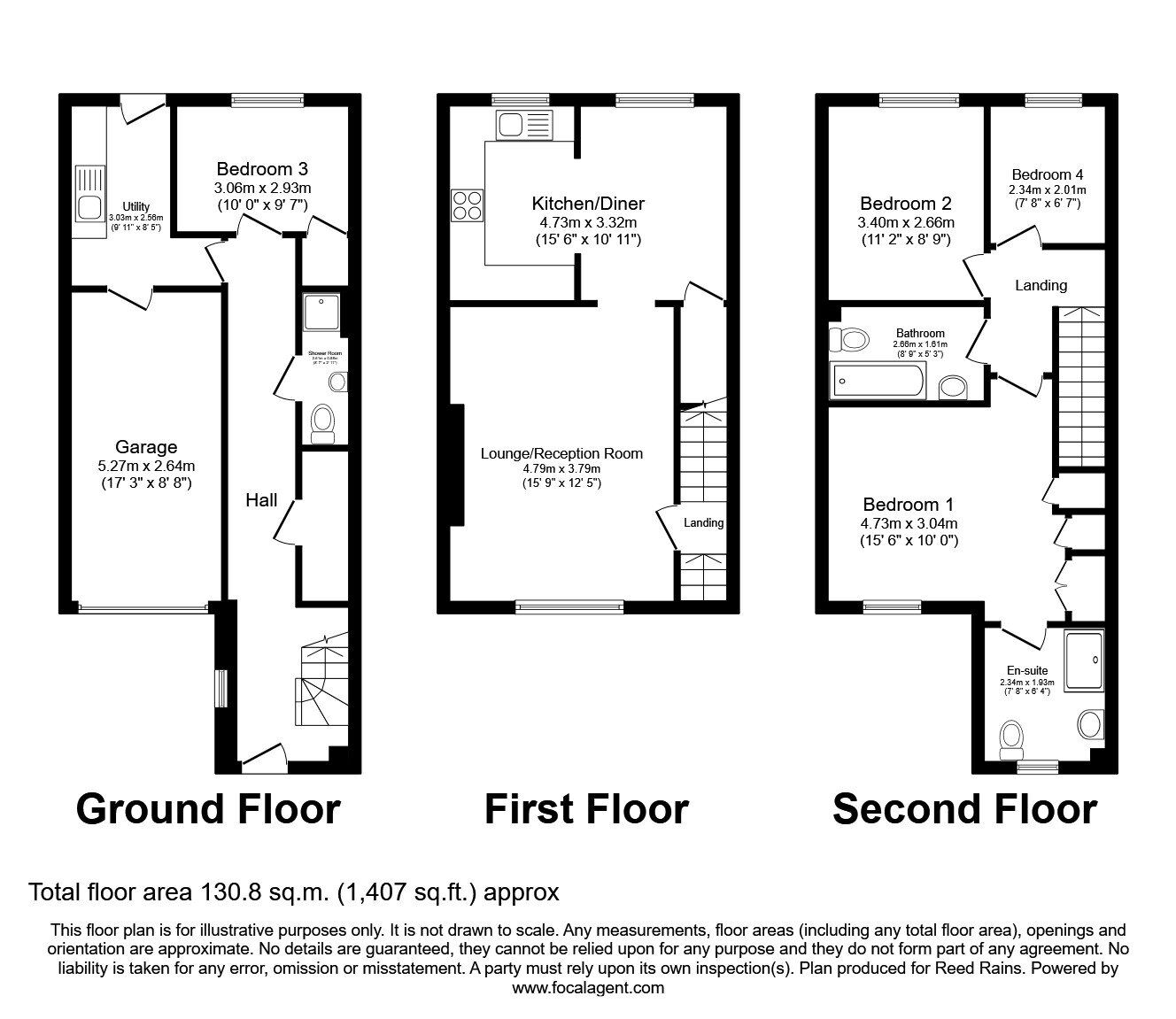 Floorplan of 4 bedroom Mid Terrace House for sale, Meadowbrook Court, Morley, West Yorkshire, LS27