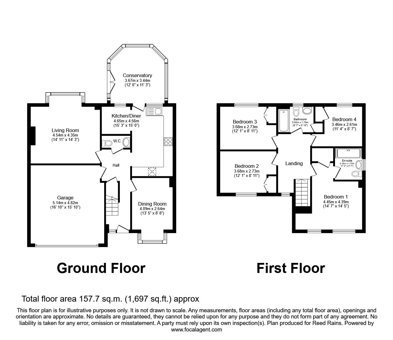 Floorplan of 4 bedroom Detached House to rent, Heatherdale Drive, Tingley, Wakefield, WF3