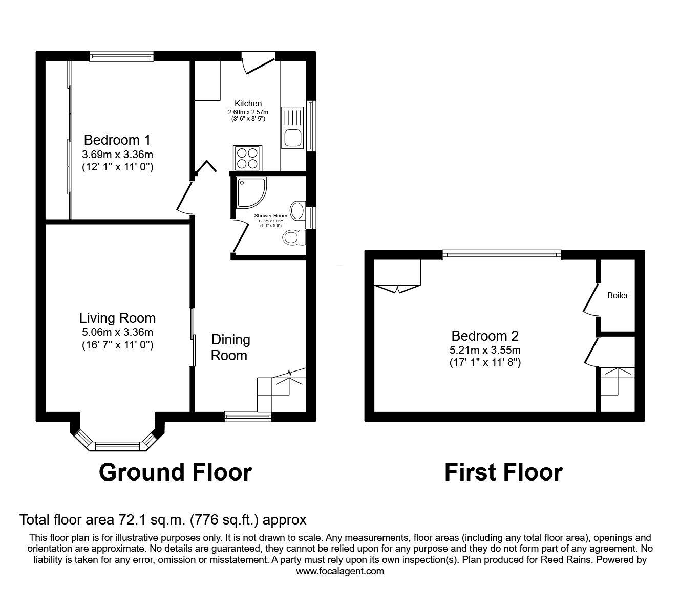 Floorplan of 2 bedroom Semi Detached Bungalow for sale, Manor Road, Soothill, West Yorkshire, WF17