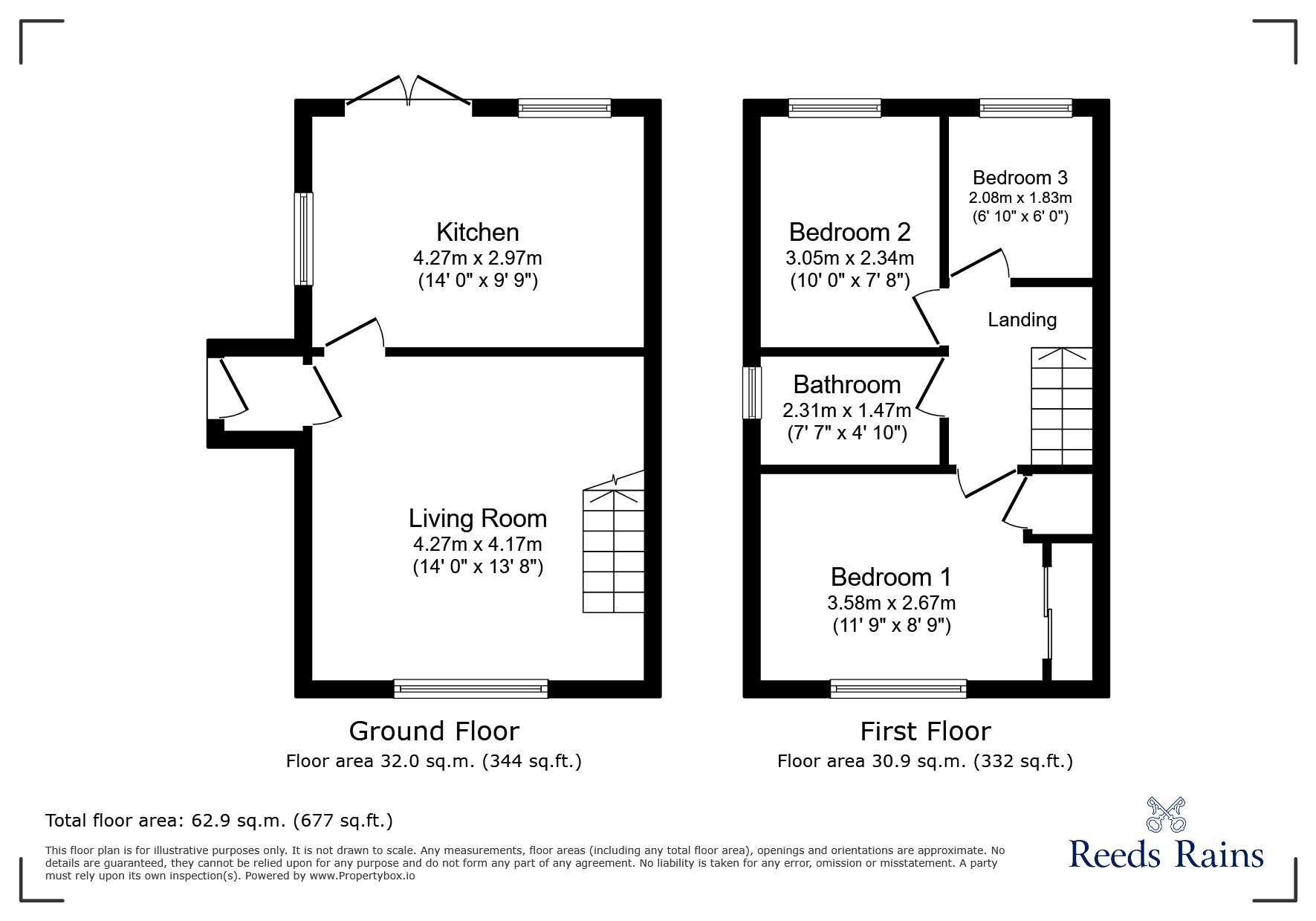 Floorplan of 3 bedroom Semi Detached House to rent, Pembroke Close, Morley, West Yorkshire, LS27