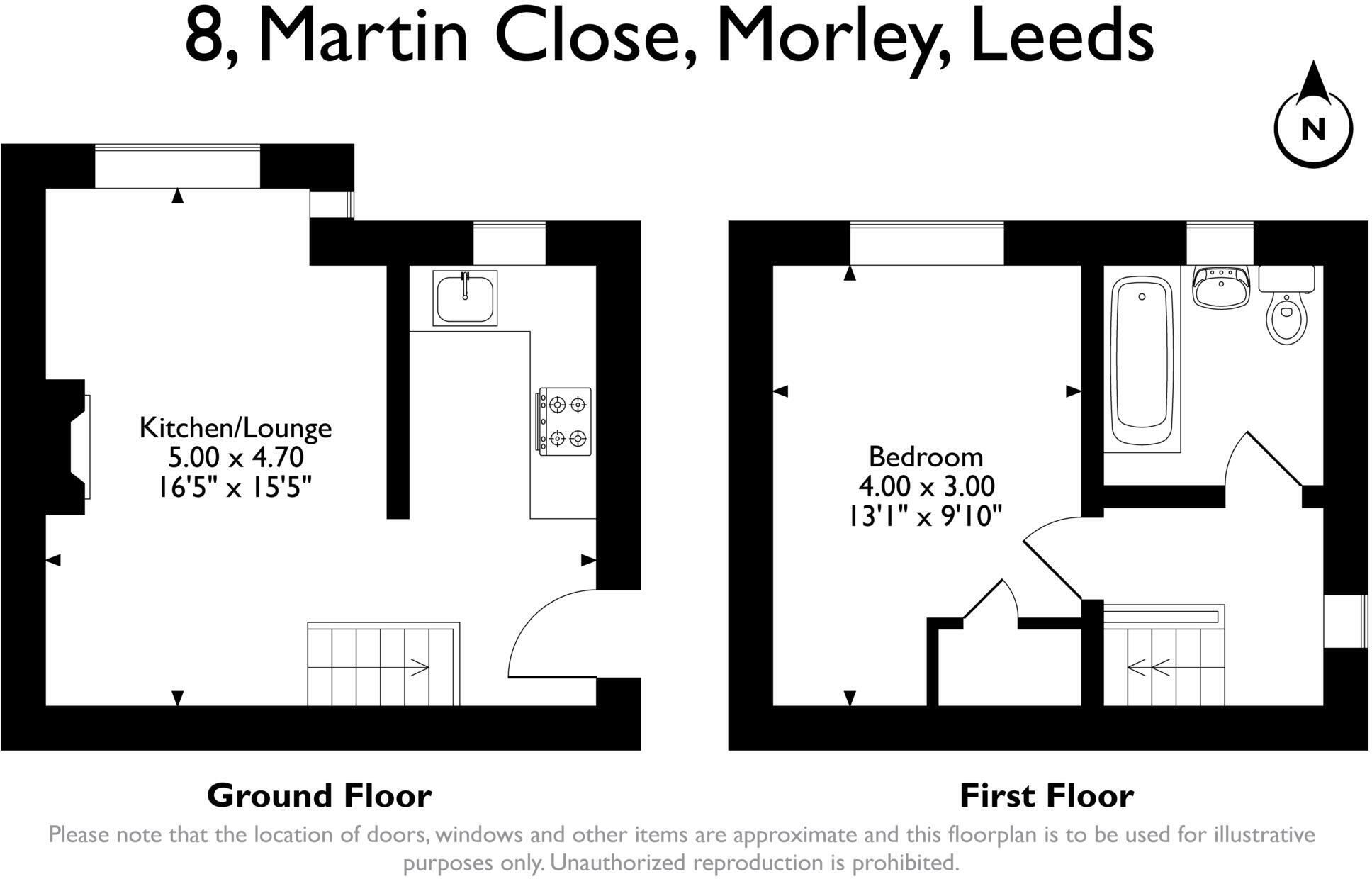 Floorplan of 1 bedroom  House to rent, Martin Close, Morley, West Yorkshire, LS27