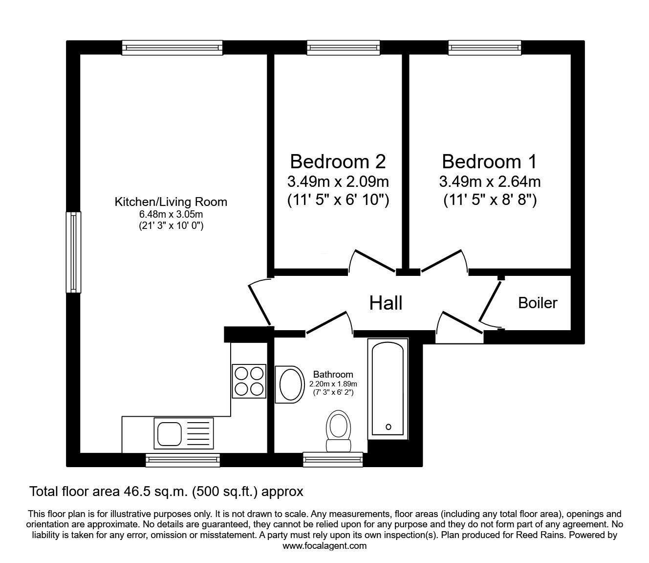 Floorplan of 2 bedroom  Flat for sale, Prospect Court, Morley, West Yorkshire, LS27
