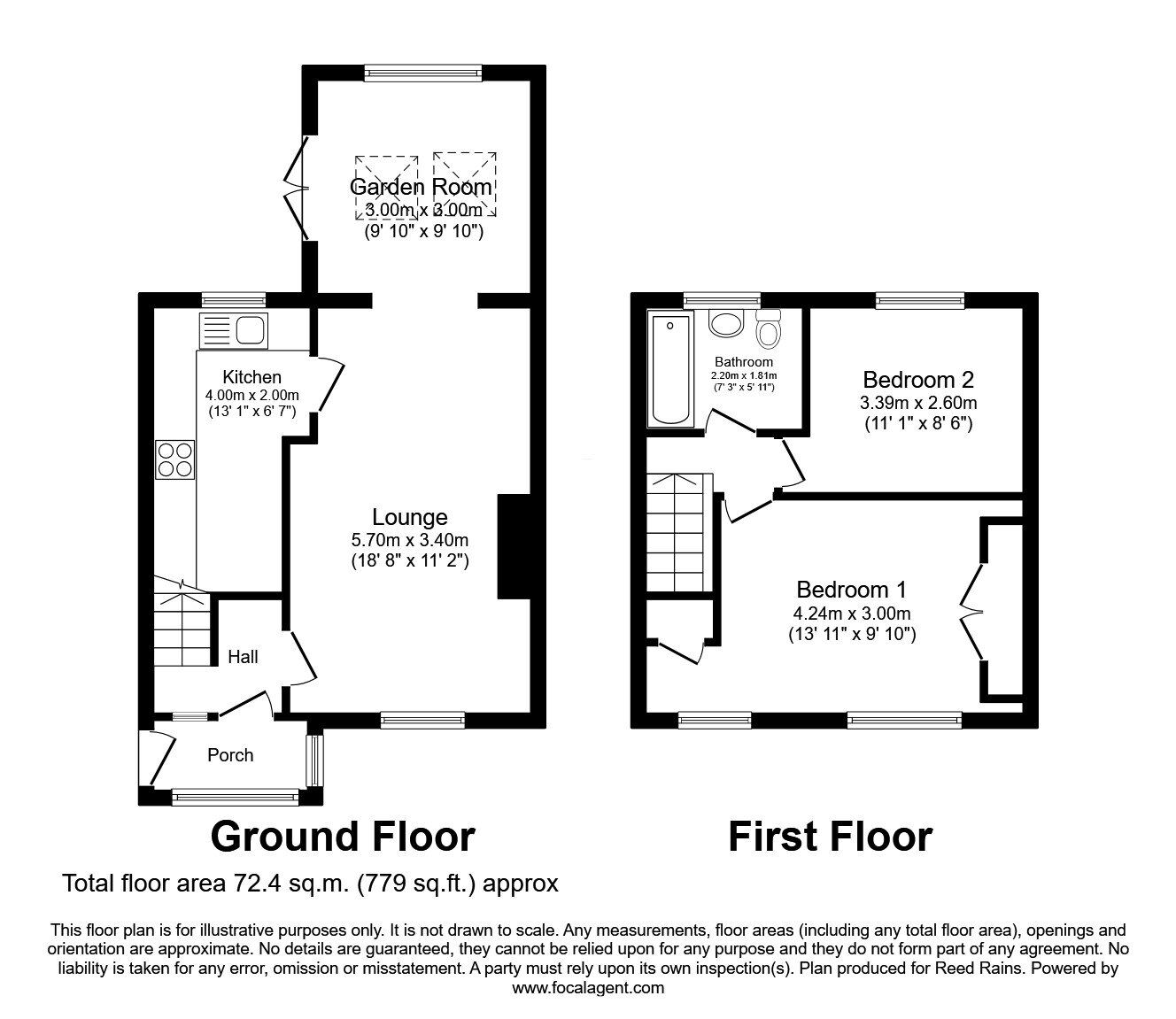 Floorplan of 2 bedroom End Terrace House for sale, Scotchman Lane, Morley, Leeds, LS27