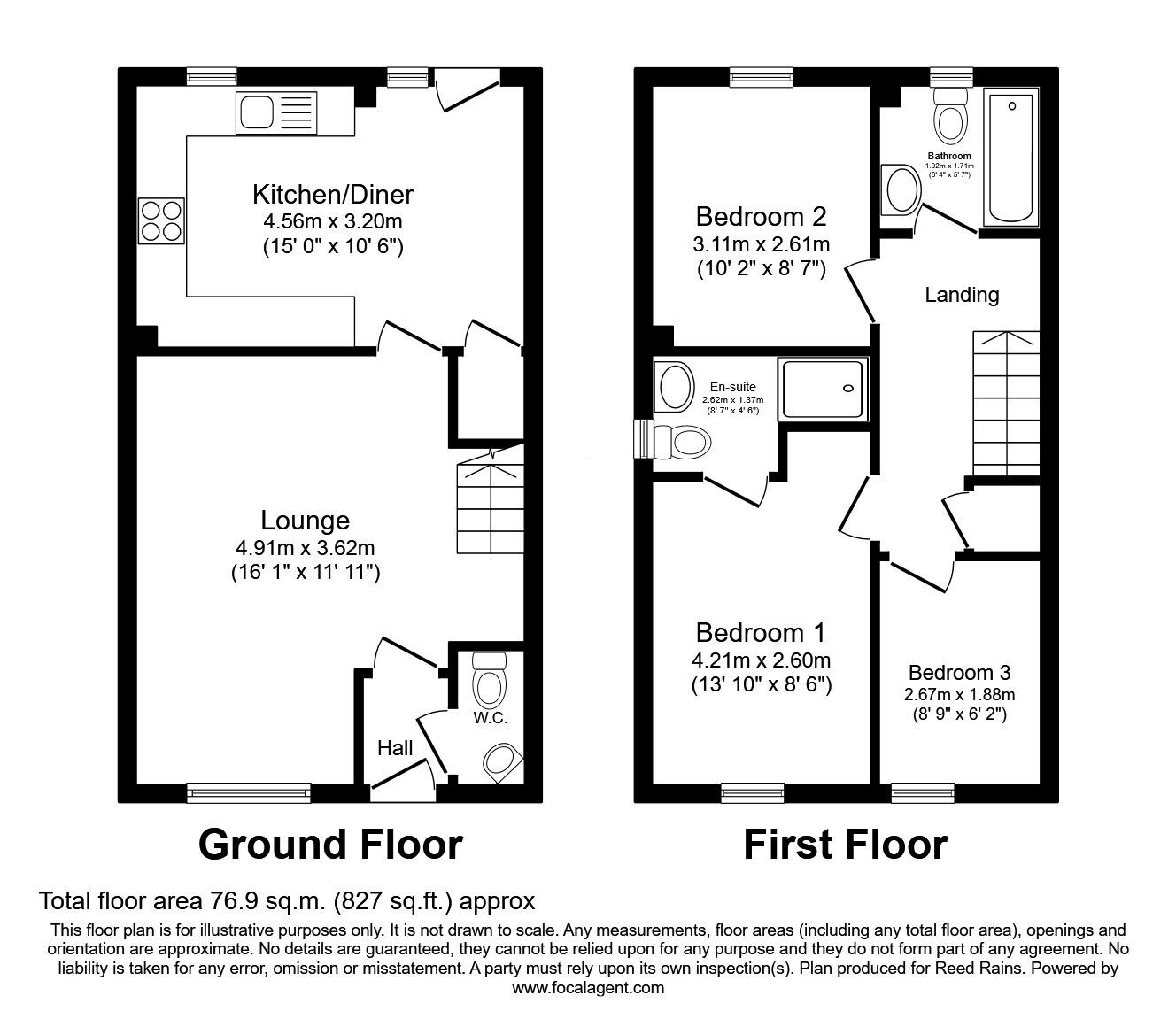 Floorplan of 3 bedroom Semi Detached House for sale, Paddock Rise, East Ardsley, West Yorkshire, WF3