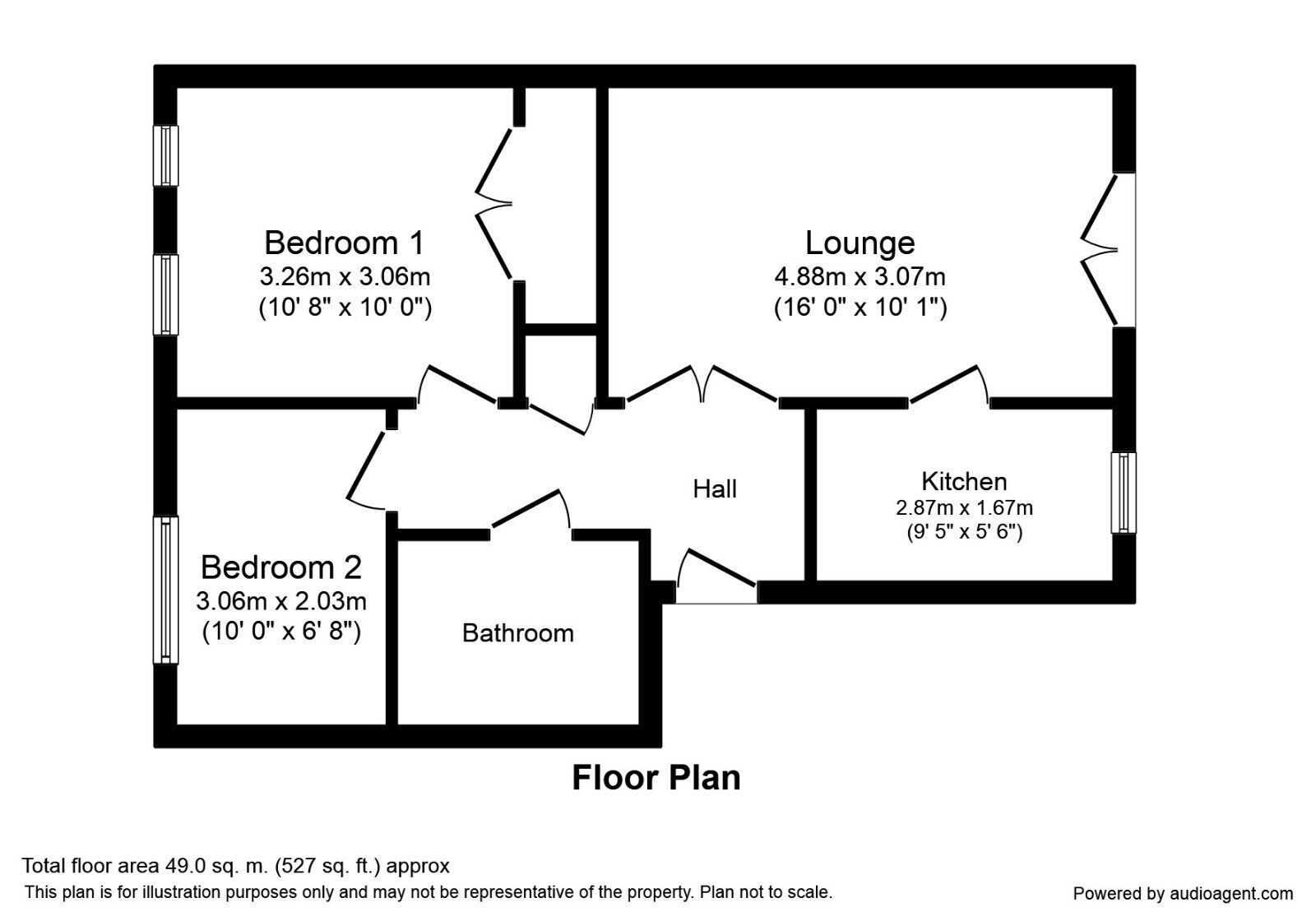 Floorplan of 2 bedroom  Flat for sale, Whitehall Croft, Leeds, West Yorkshire, LS12