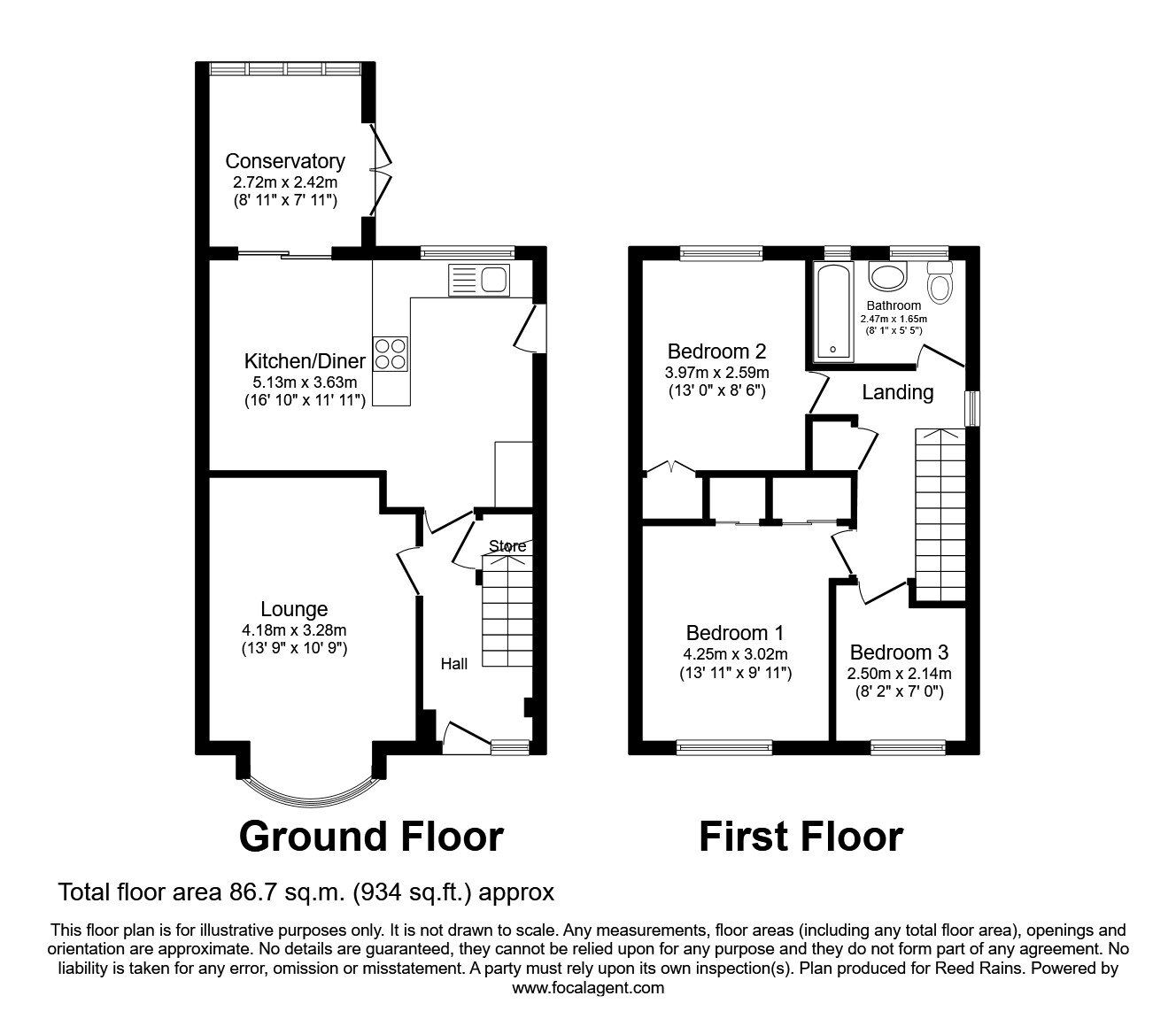 Floorplan of 3 bedroom Semi Detached House for sale, Springbank Avenue, Gildersome, Leeds, LS27