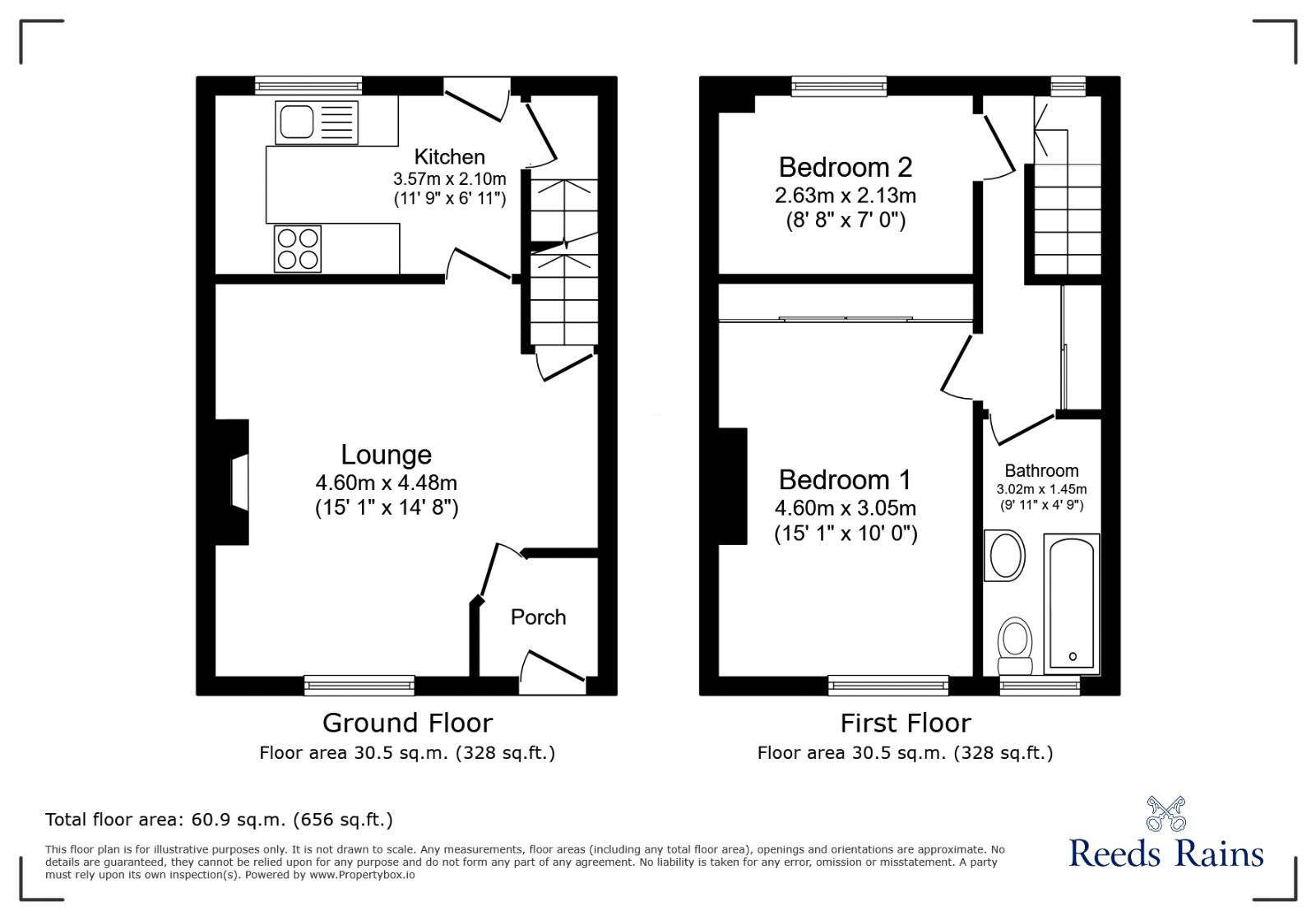 Floorplan of 2 bedroom End Terrace House for sale, Bruntcliffe Lane, Morley, West Yorkshire, LS27