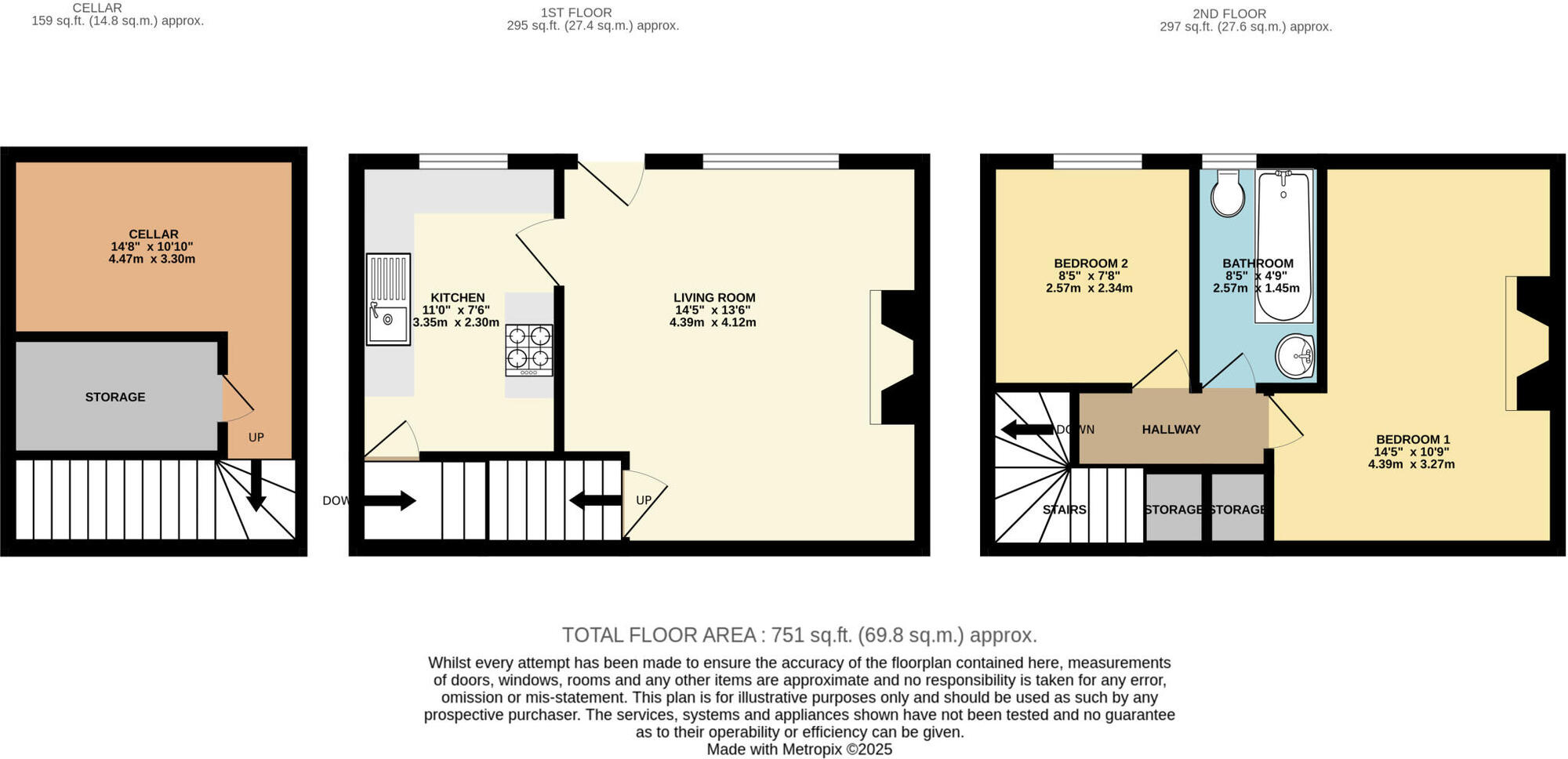 Floorplan of 2 bedroom End Terrace House to rent, Bridge Street, Morley, West Yorkshire, LS27