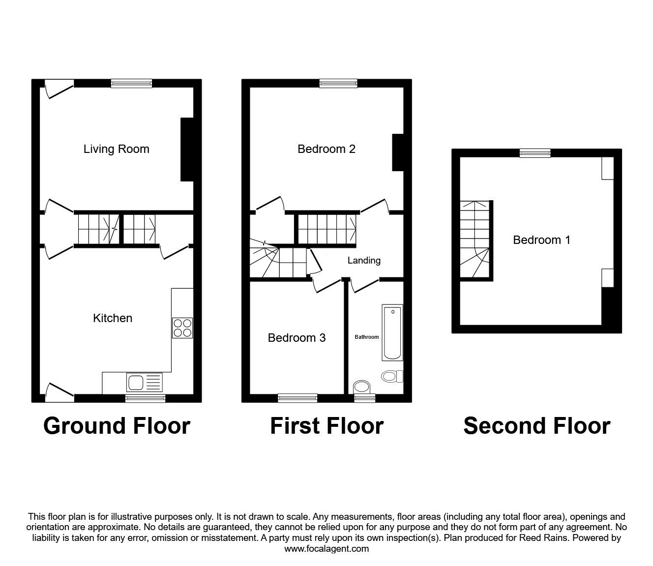 Floorplan of 3 bedroom Mid Terrace House for sale, Harlech Terrace, Leeds, West Yorkshire, LS11