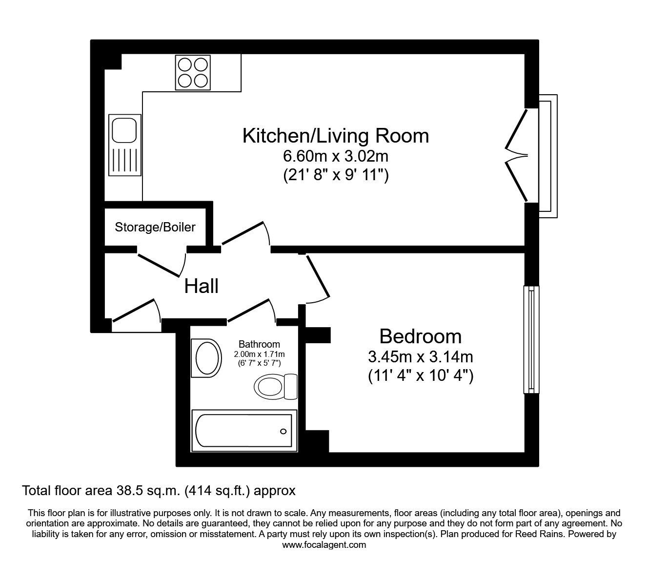 Floorplan of 1 bedroom  Flat to rent, Scampston Drive, East Ardsley, West Yorkshire, WF3