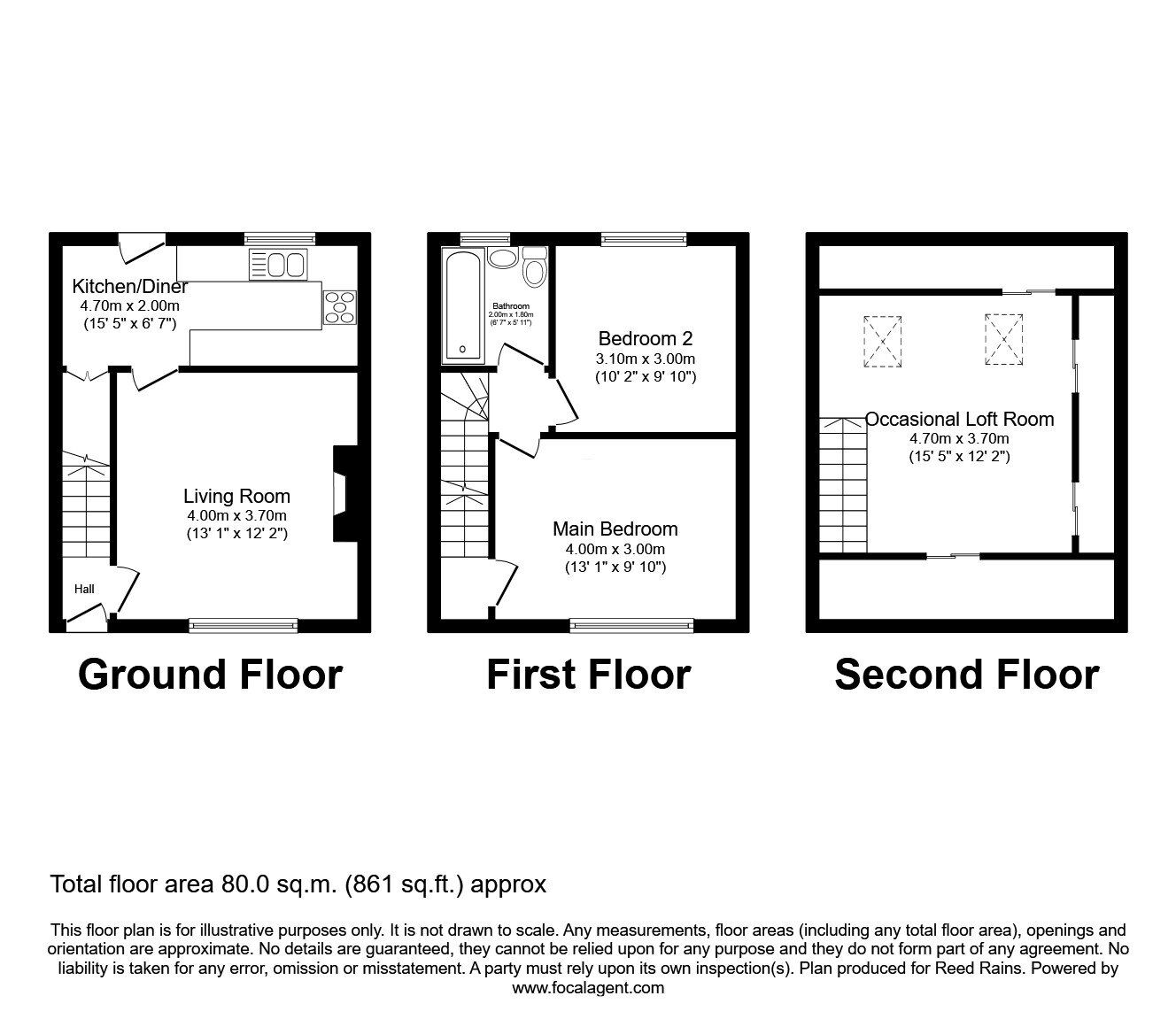 Floorplan of 2 bedroom Mid Terrace House for sale, William Street, Churwell, Leeds, LS27
