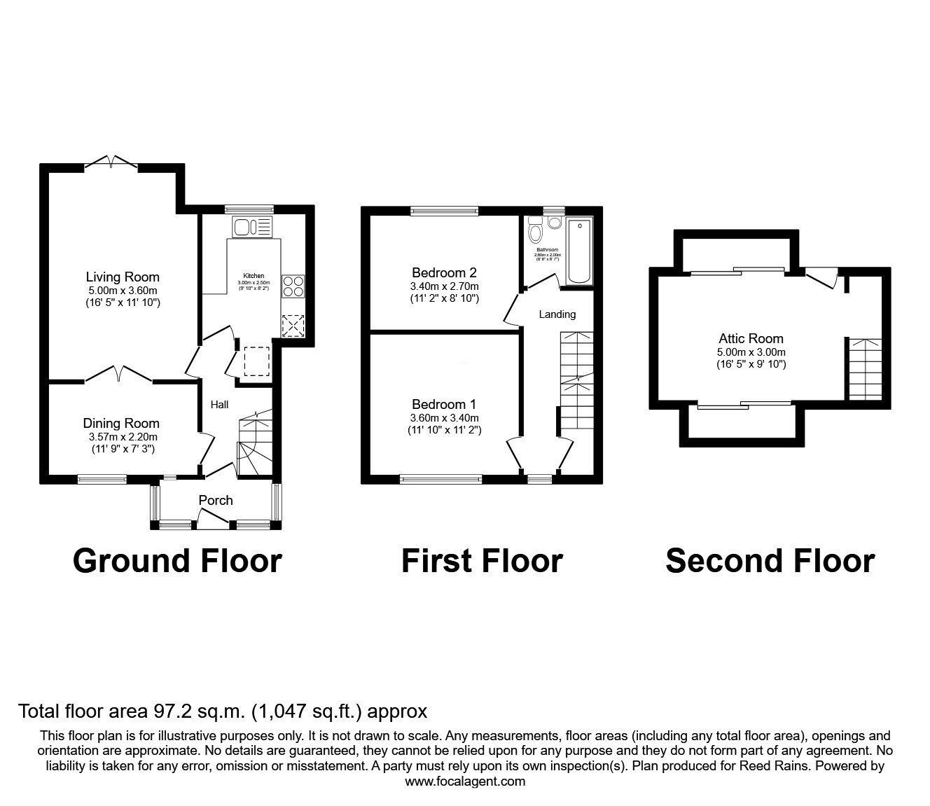 Floorplan of 2 bedroom Mid Terrace House for sale, Rydal Crescent, Morley, West Yorkshire, LS27