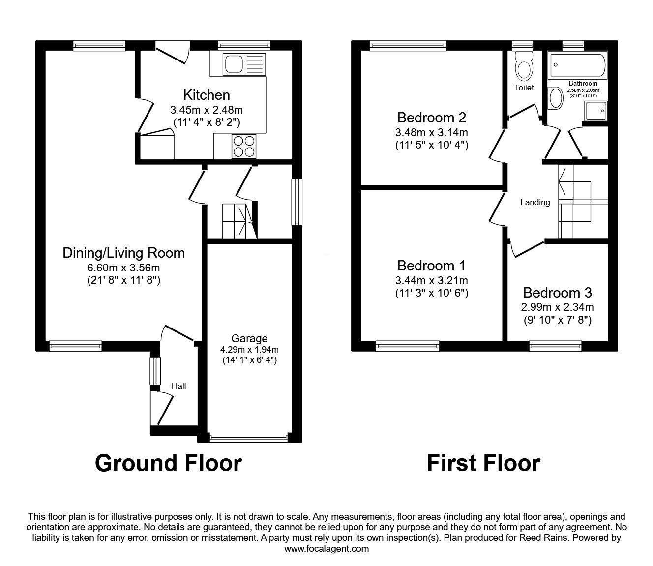 Floorplan of 3 bedroom Detached House for sale, Harwill Approach, Churwell, West Yorkshire, LS27