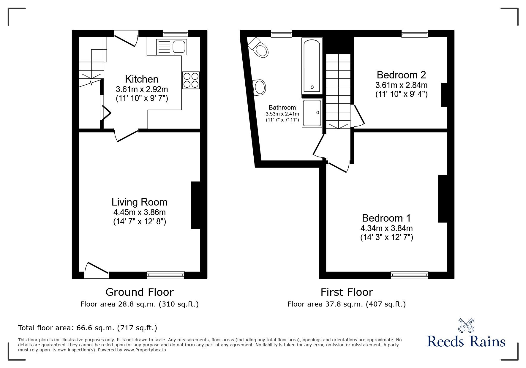 Floorplan of 2 bedroom Mid Terrace House to rent, Gillroyd Terrace, Morley, West Yorkshire, LS27