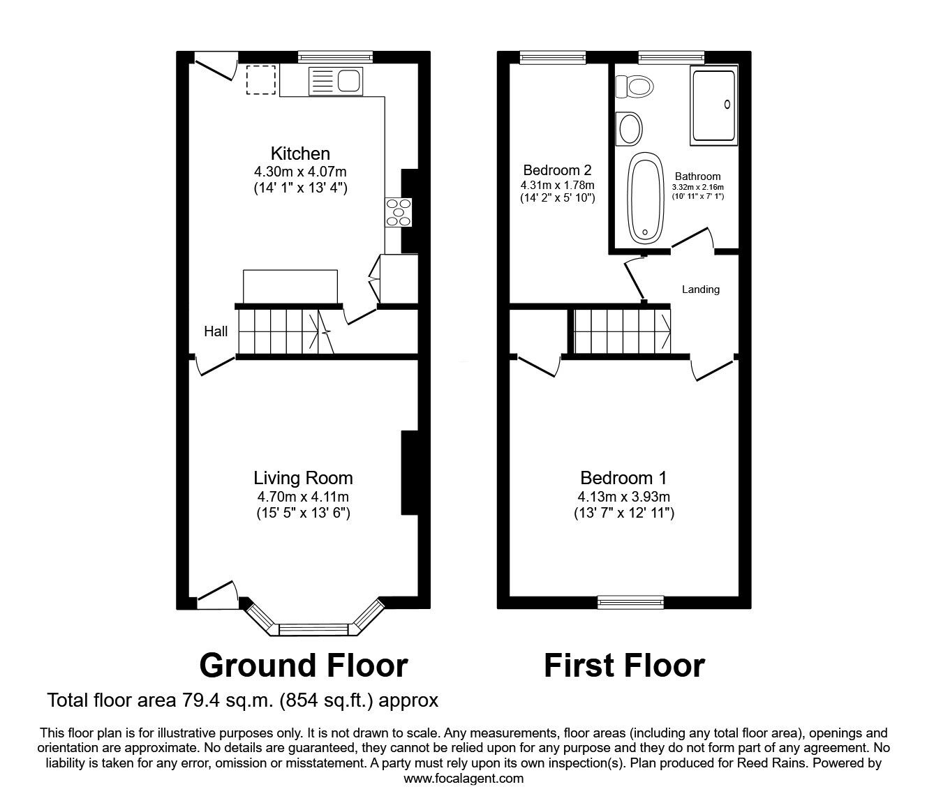 Floorplan of 2 bedroom Mid Terrace House for sale, New Park Street, Morley, West Yorkshire, LS27