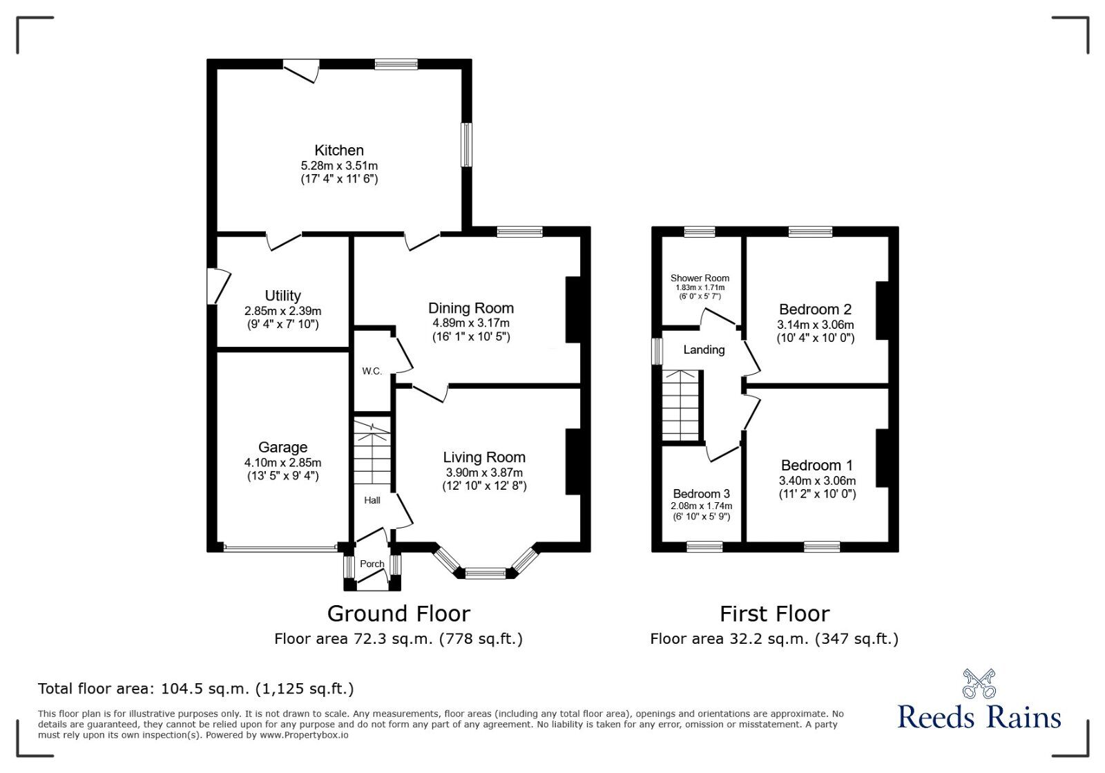 Floorplan of 3 bedroom Semi Detached House for sale, Rein Road, Tingley, West Yorkshire, WF3