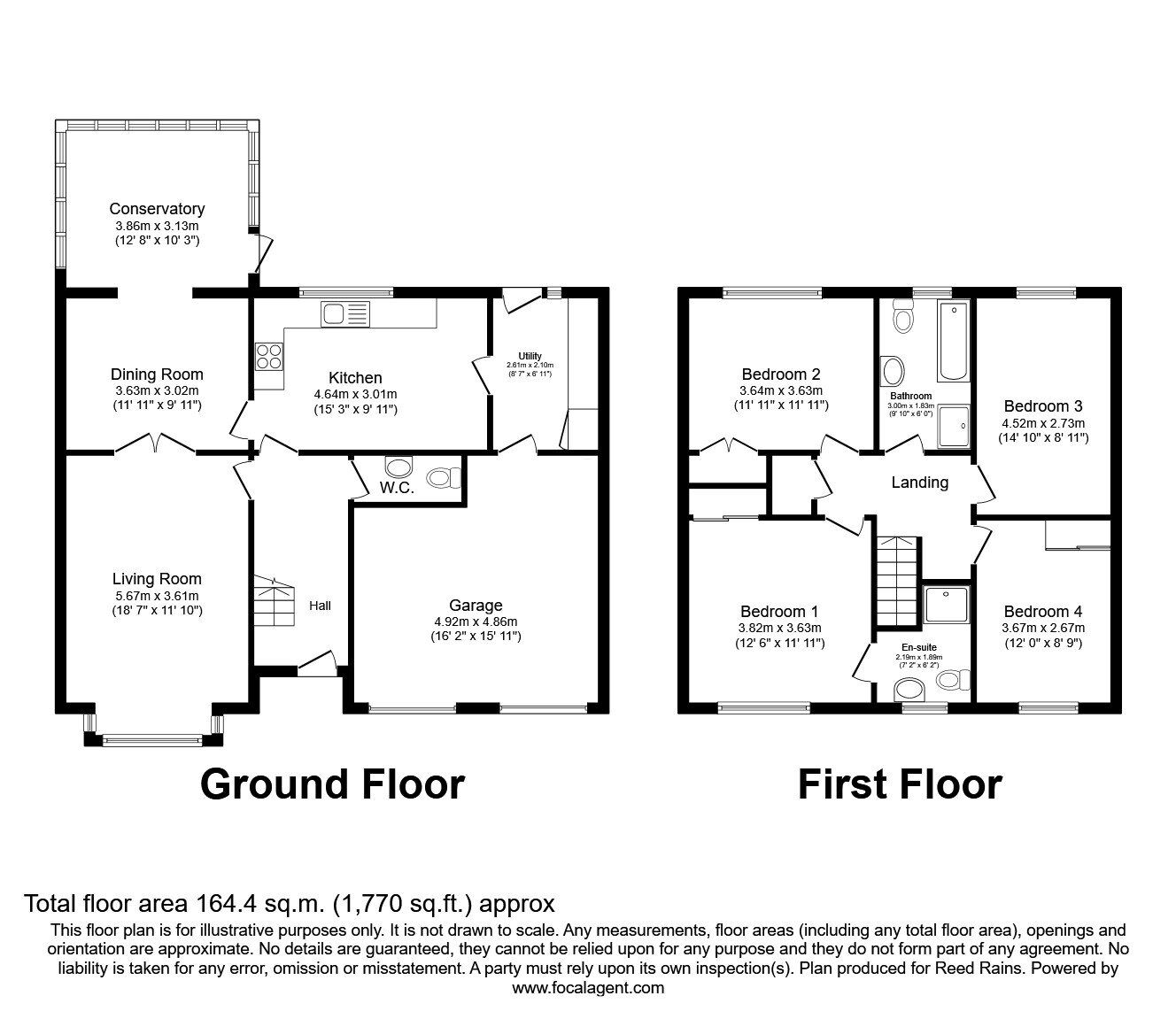 Floorplan of 4 bedroom Detached House for sale, Hill Top View, Tingley, West Yorkshire, WF3