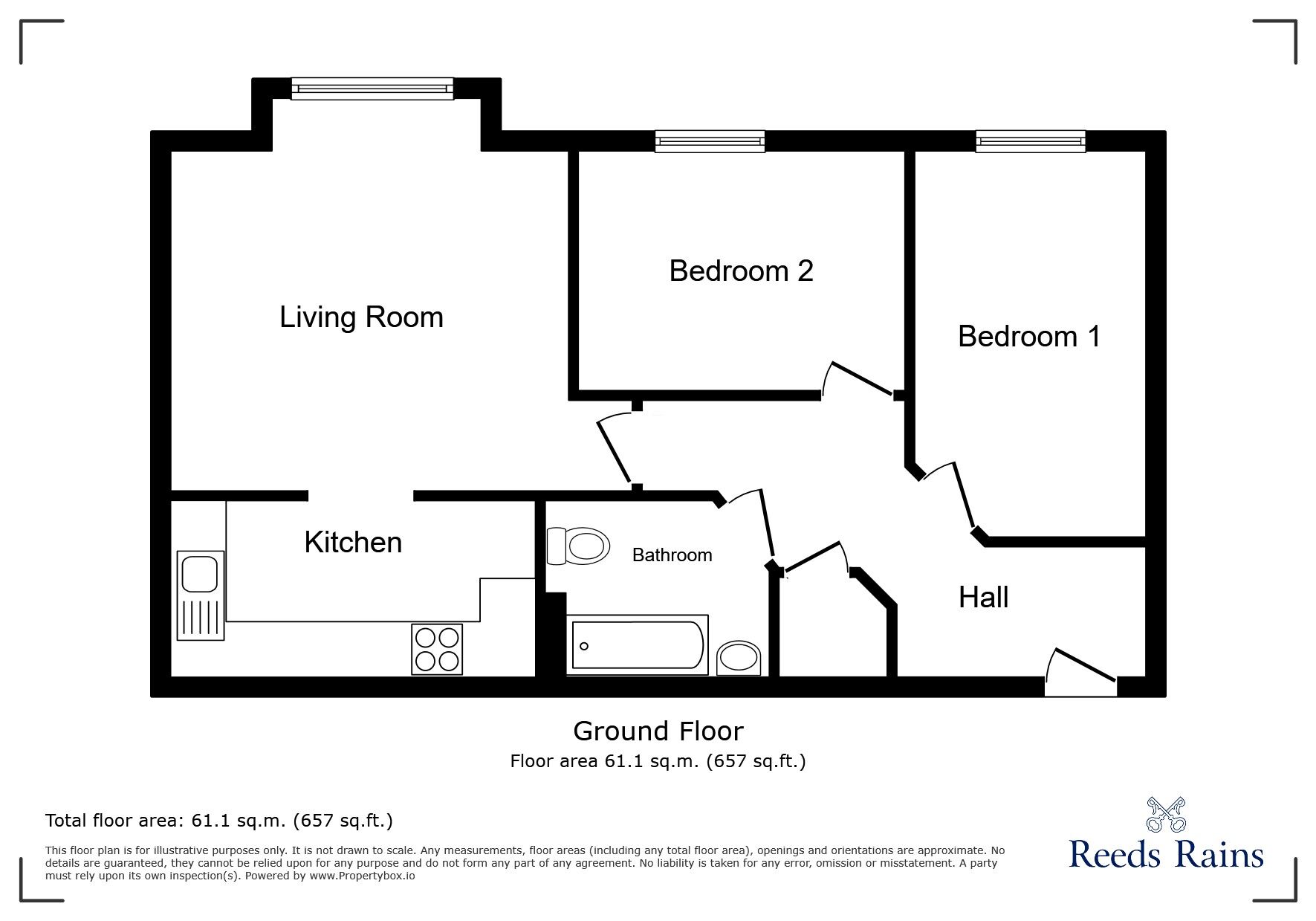 Floorplan of 2 bedroom  Flat to rent, Waggon Road, Leeds, West Yorkshire, LS10