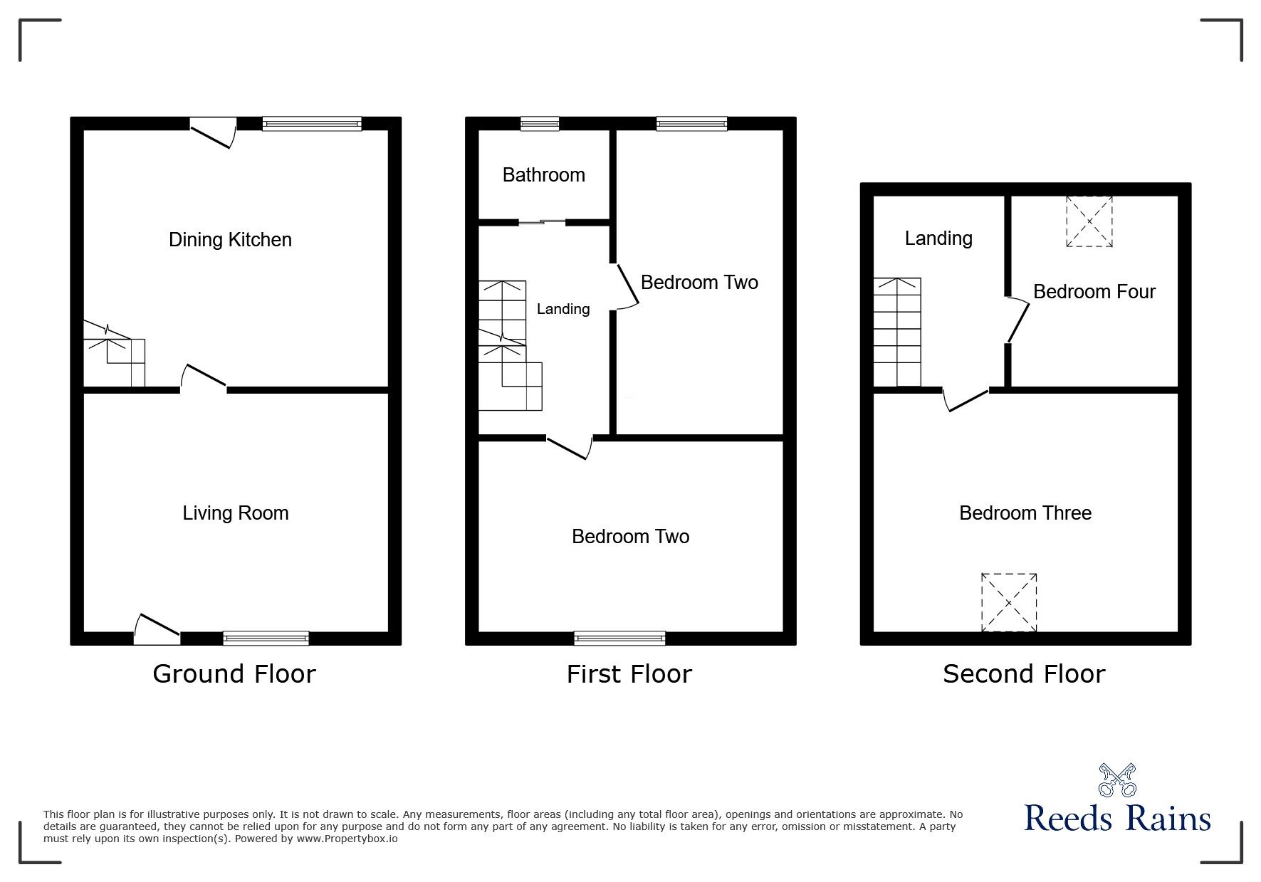Floorplan of 4 bedroom Mid Terrace House to rent, Oakley Street, Thorpe, West Yorkshire, WF3