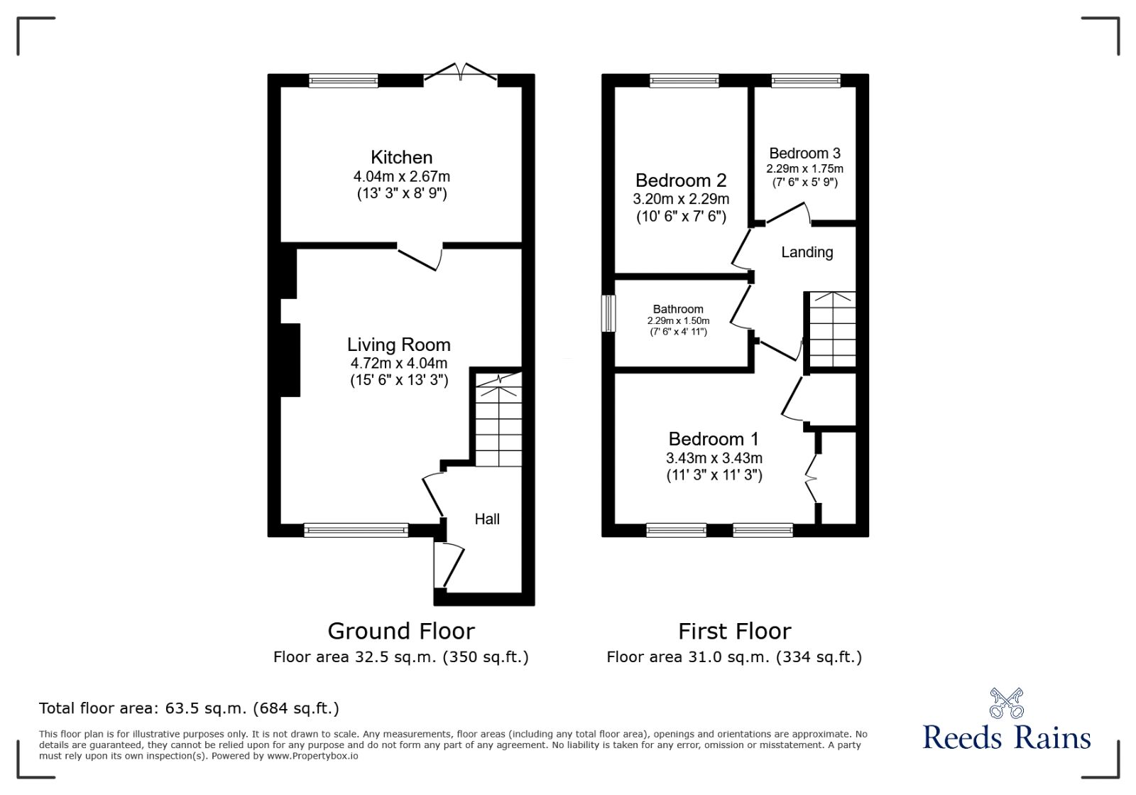 Floorplan of 3 bedroom Semi Detached House for sale, Poppleton Way, Tingley, West Yorkshire, WF3