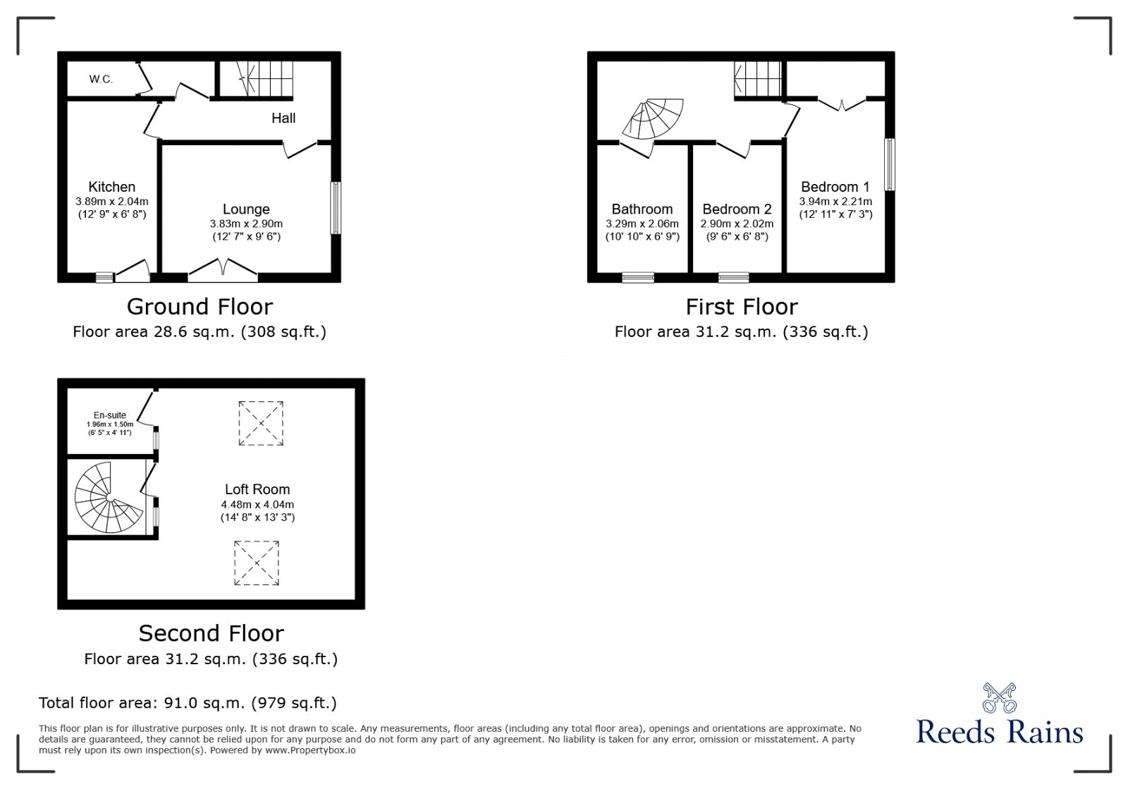 Floorplan of 3 bedroom End Terrace House for sale, Railway Terrace, East Ardsley, West Yorkshire, WF3