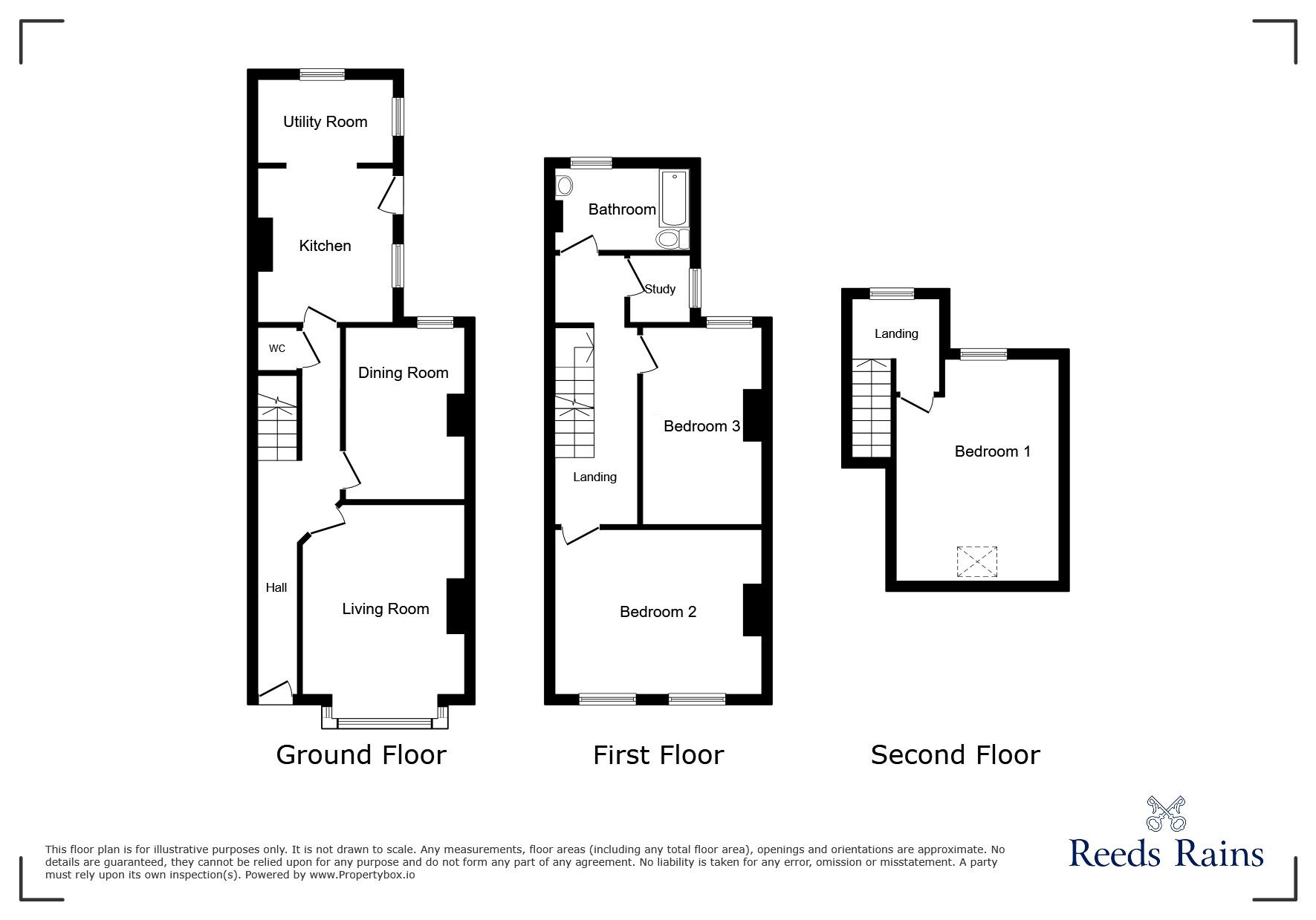Floorplan of 3 bedroom Mid Terrace House to rent, Cross Flatts Avenue, Leeds, West Yorkshire, LS11