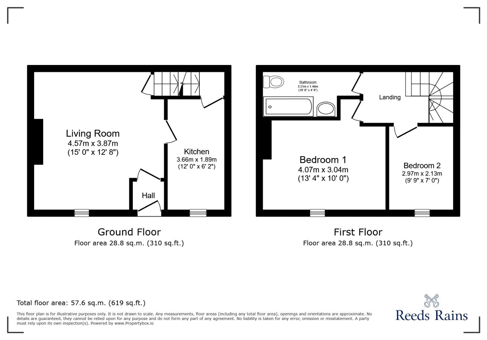 Floorplan of 2 bedroom Mid Terrace House for sale, Fountain Street, Morley, West Yorkshire, LS27