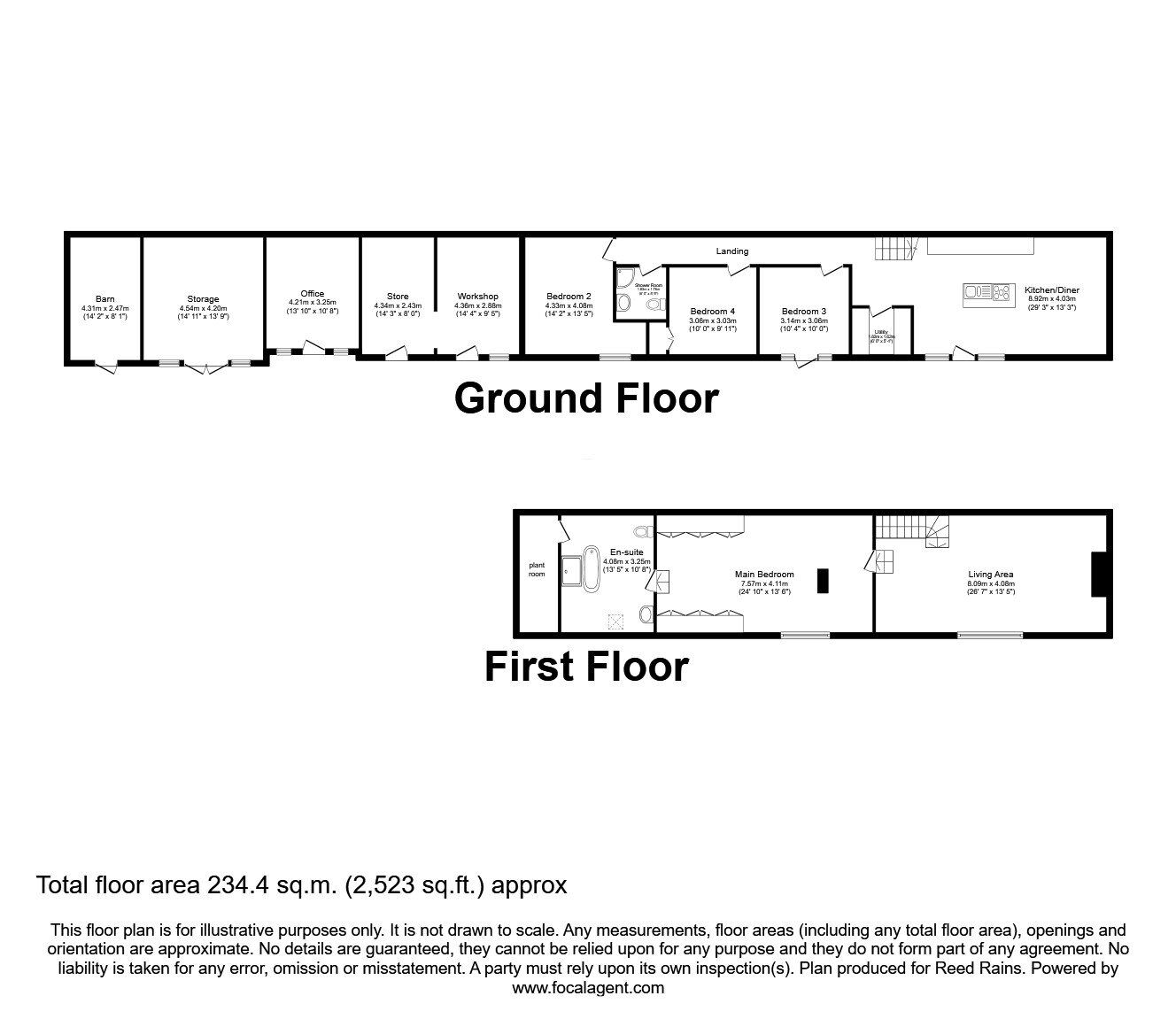 Floorplan of 4 bedroom Detached House for sale, Sunny Bank Road, Batley, West Yorkshire, WF17