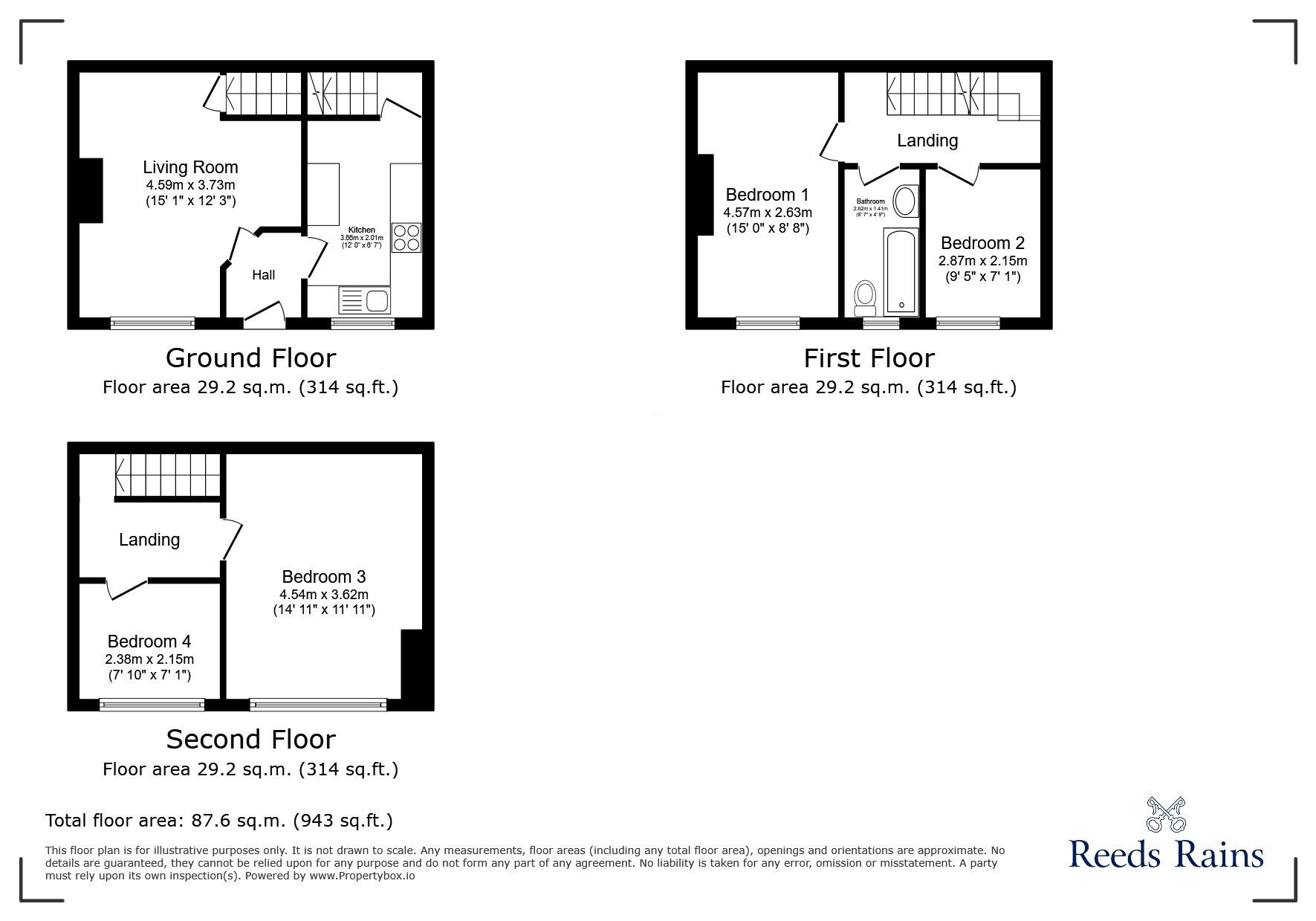 Floorplan of 4 bedroom Mid Terrace House to rent, Clough Street, Morley, West Yorkshire, LS27