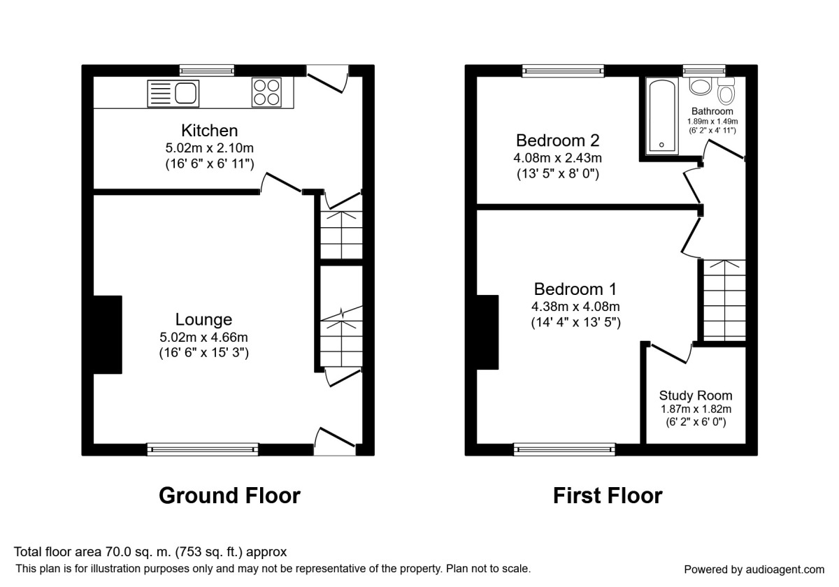 Floorplan of 2 bedroom End Terrace House to rent, Providence Place, Morley, Leeds, LS27