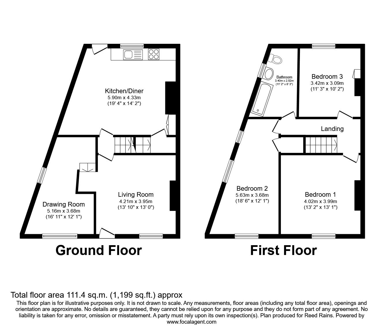 Floorplan of 3 bedroom End Terrace House for sale, Ackroyd Street, Morley, West Yorkshire, LS27