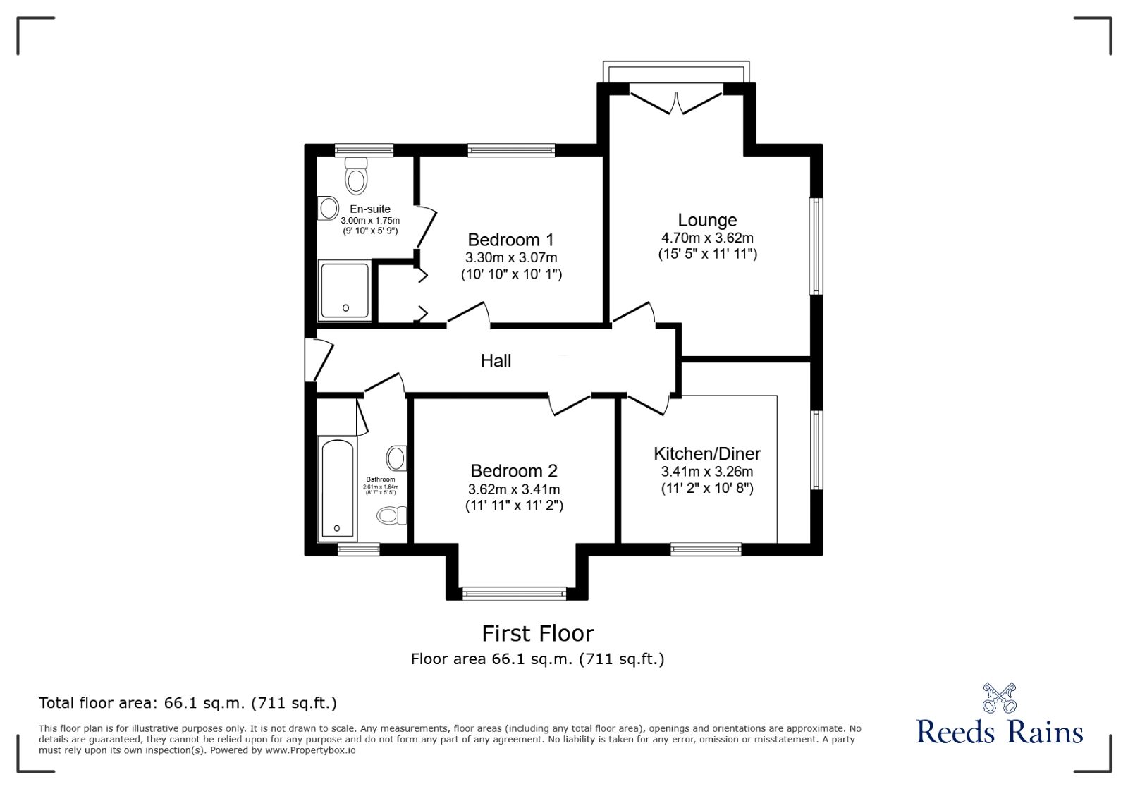 Floorplan of 2 bedroom  Flat for sale, Scampston Drive, East Ardsley, West Yorkshire, WF3