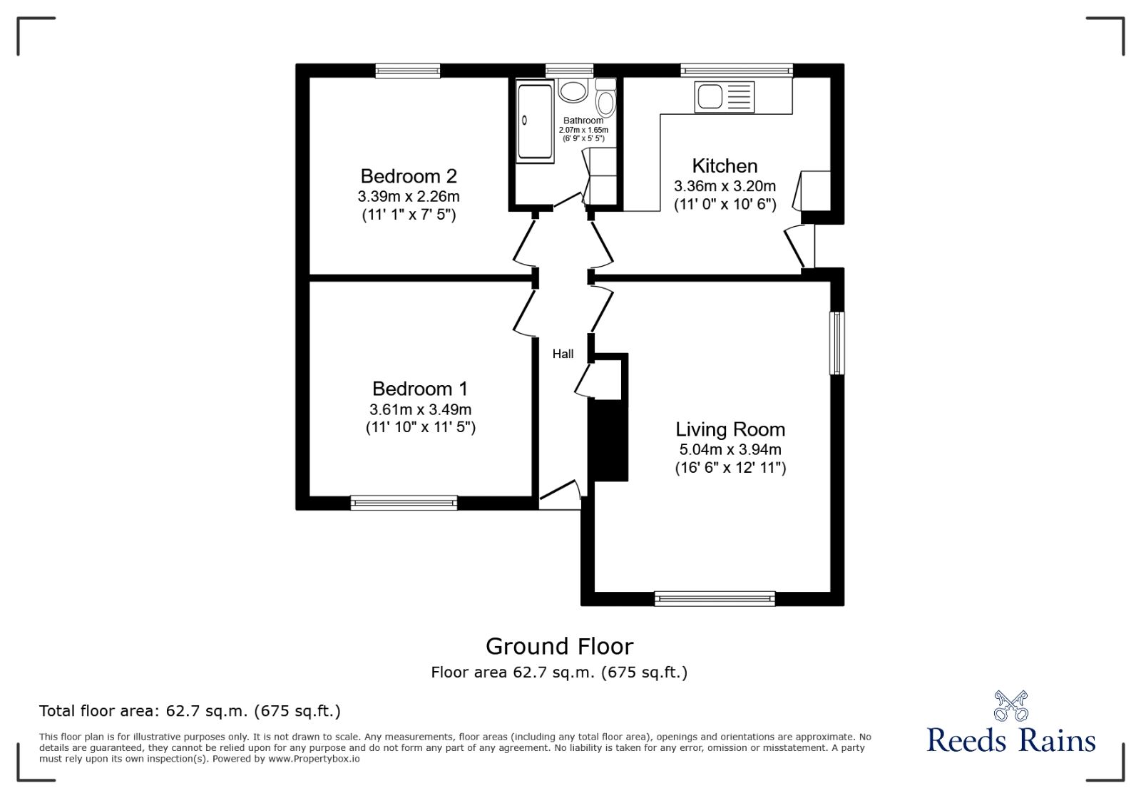 Floorplan of 2 bedroom Detached Bungalow for sale, Templegate Rise, Leeds, West Yorkshire, LS15