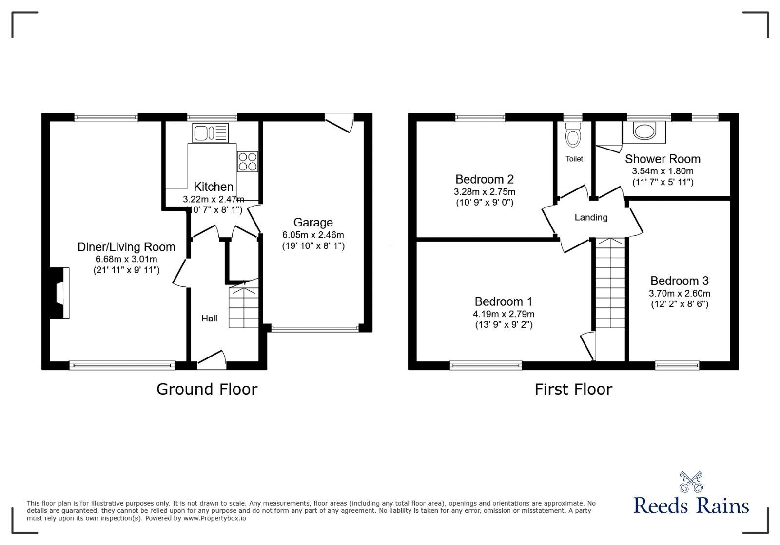 Floorplan of 3 bedroom Mid Terrace House to rent, Parkland Avenue, Morley, West Yorkshire, LS27